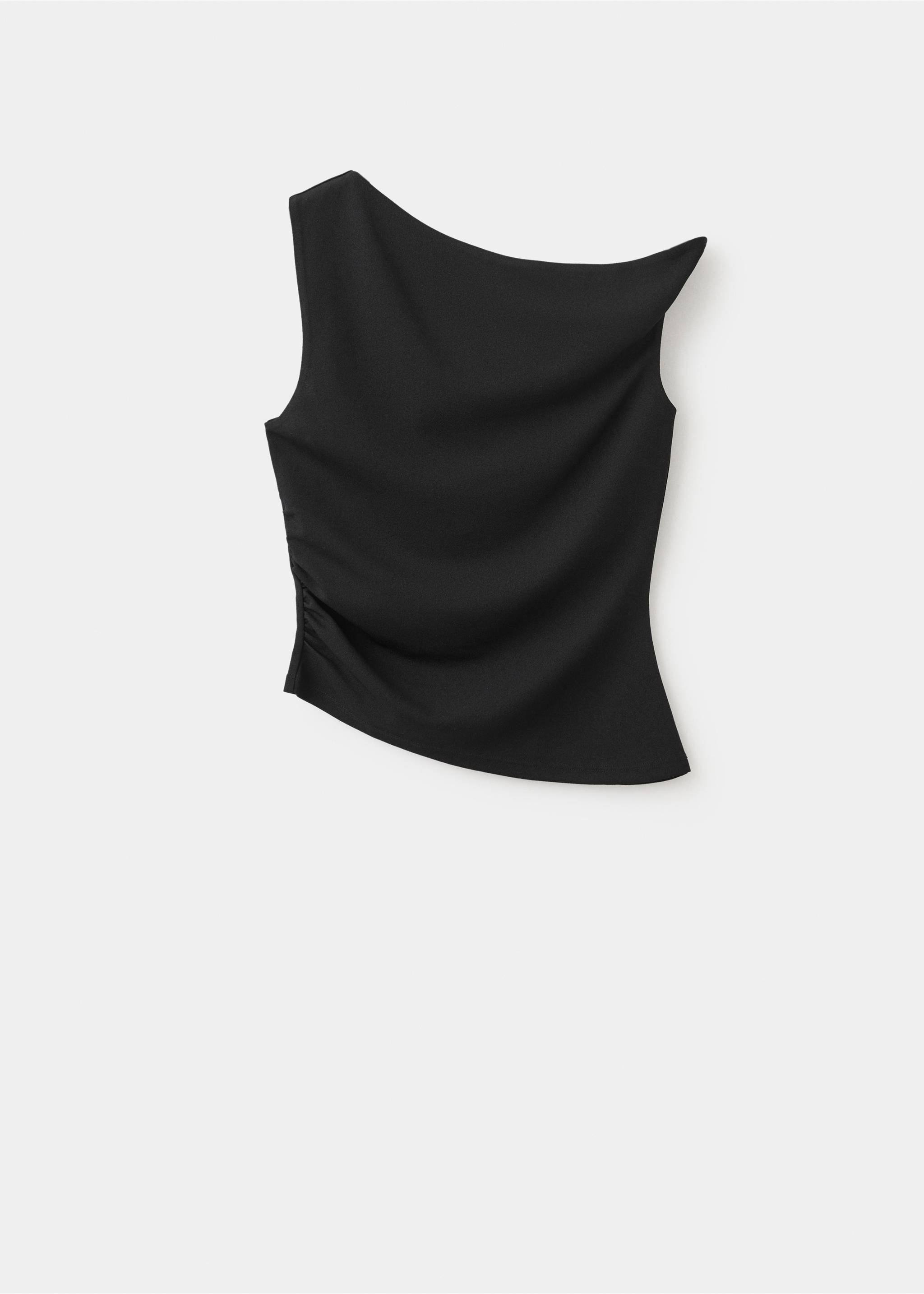 Asymmetrical fitted top - Article without model, Black. Ref: 27075841-00.