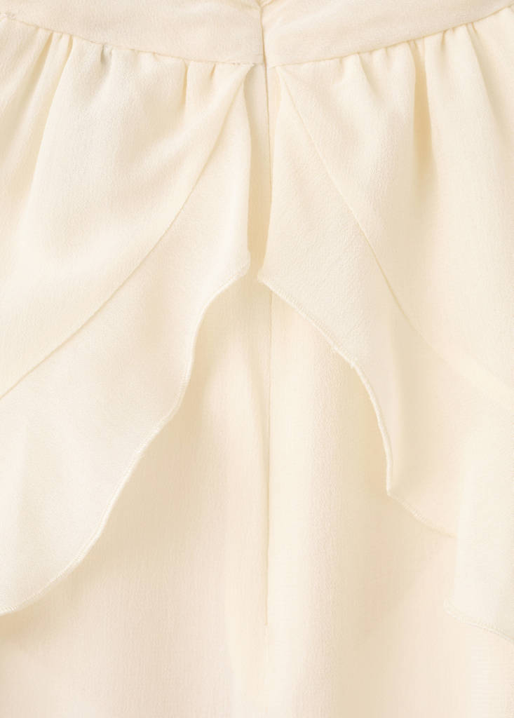 High-neck semi-transparent blouse — Ecru