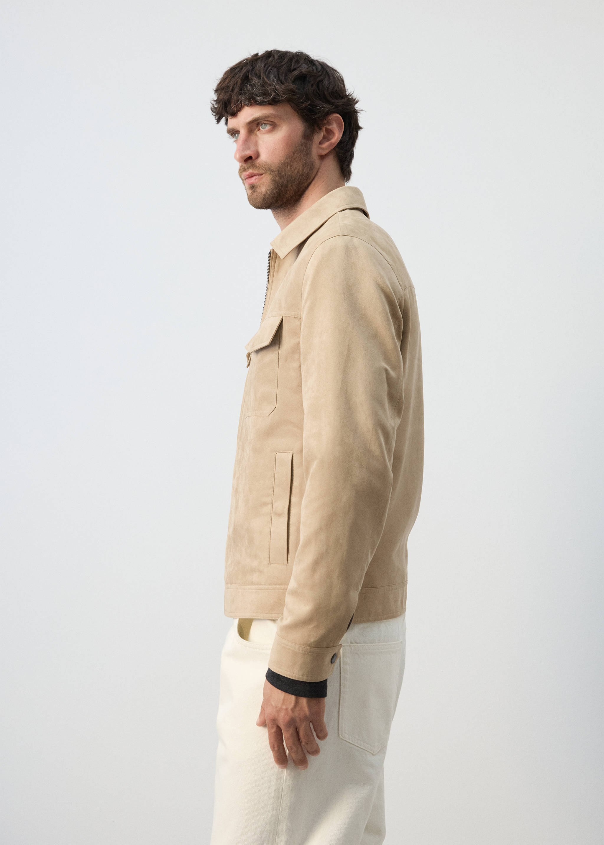 Suede-effect jacket with pockets - Details of the article 2