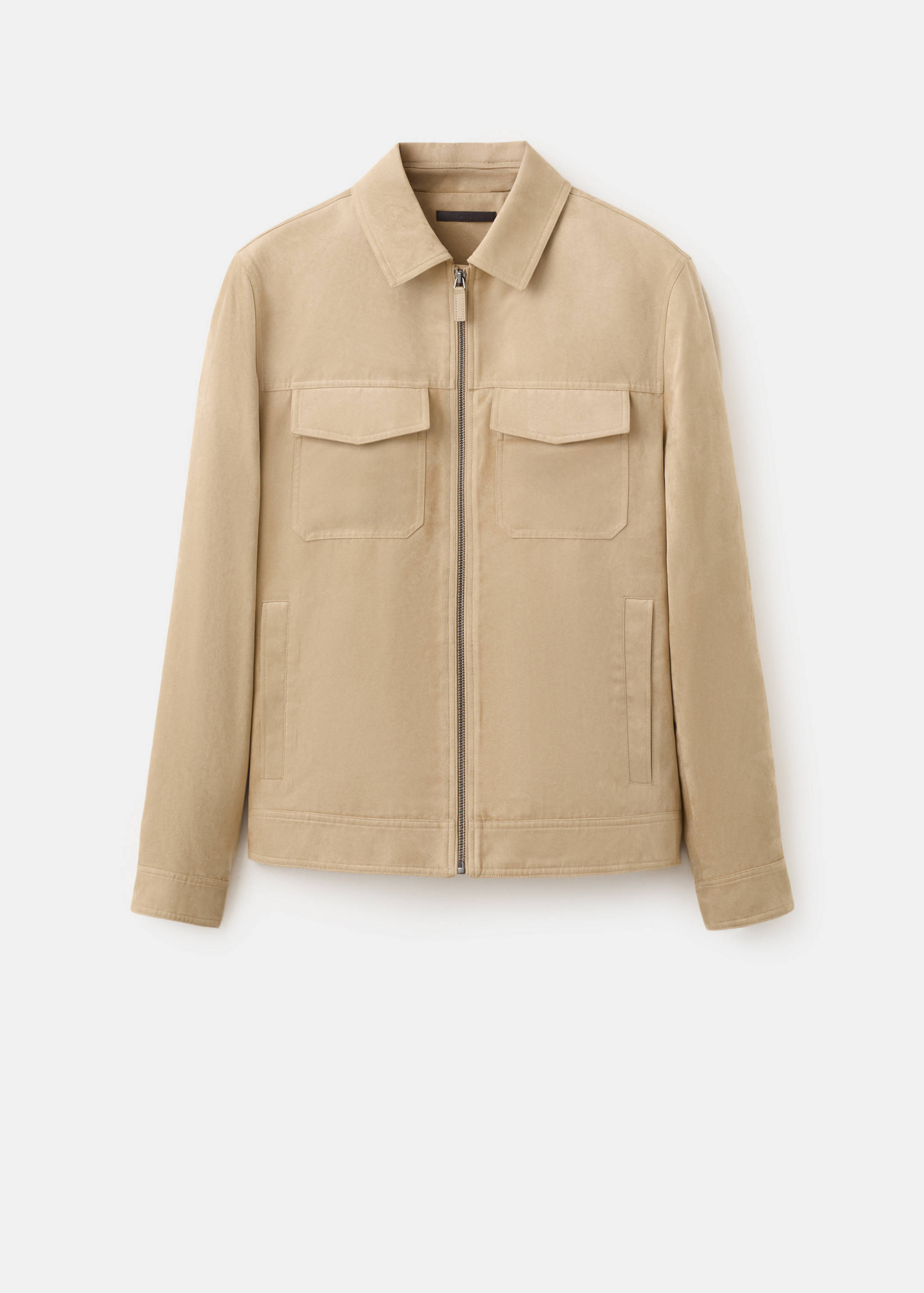 Suede-effect jacket with pockets - Article without model