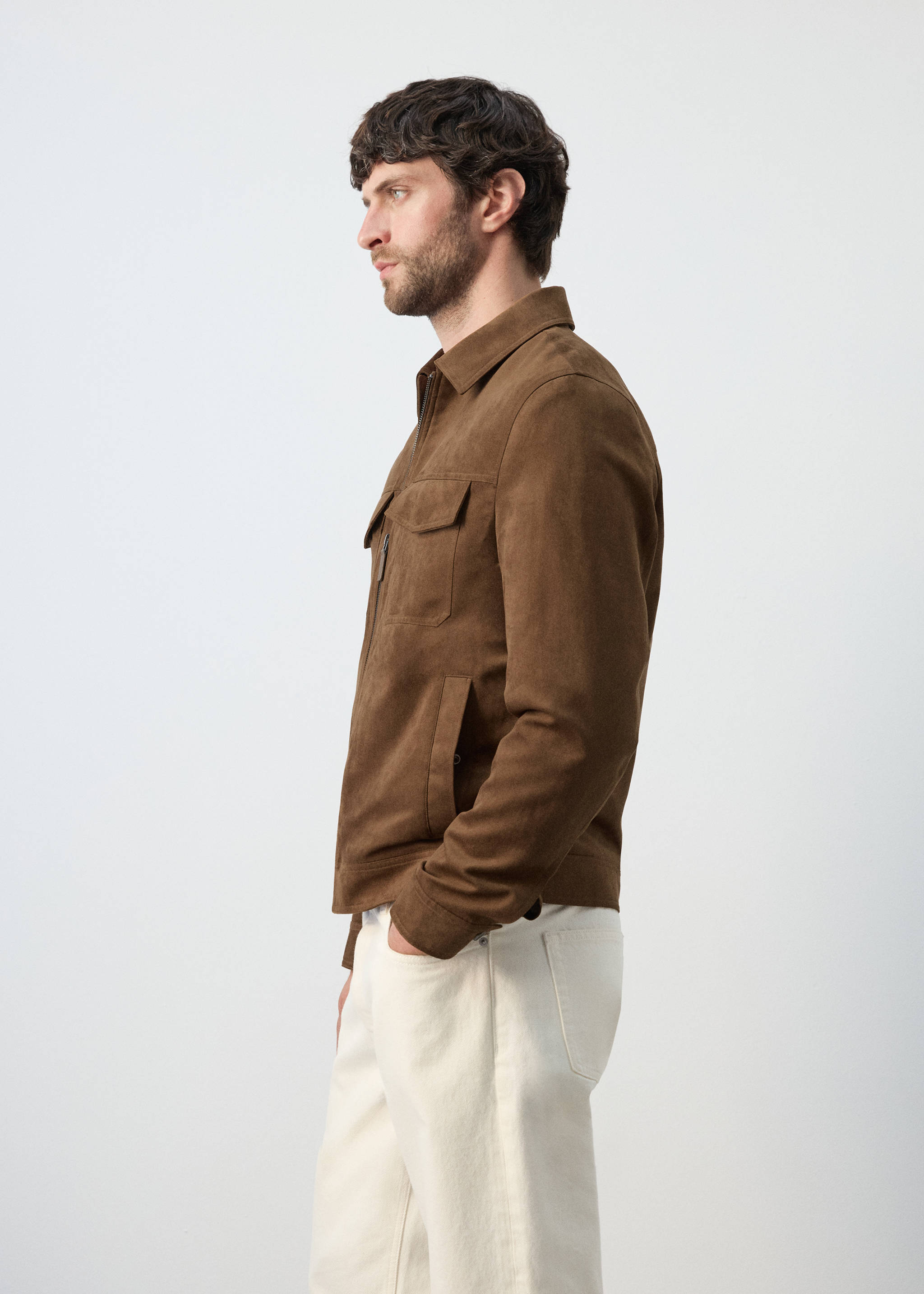 Suede-effect jacket with pockets - Details of the article 2