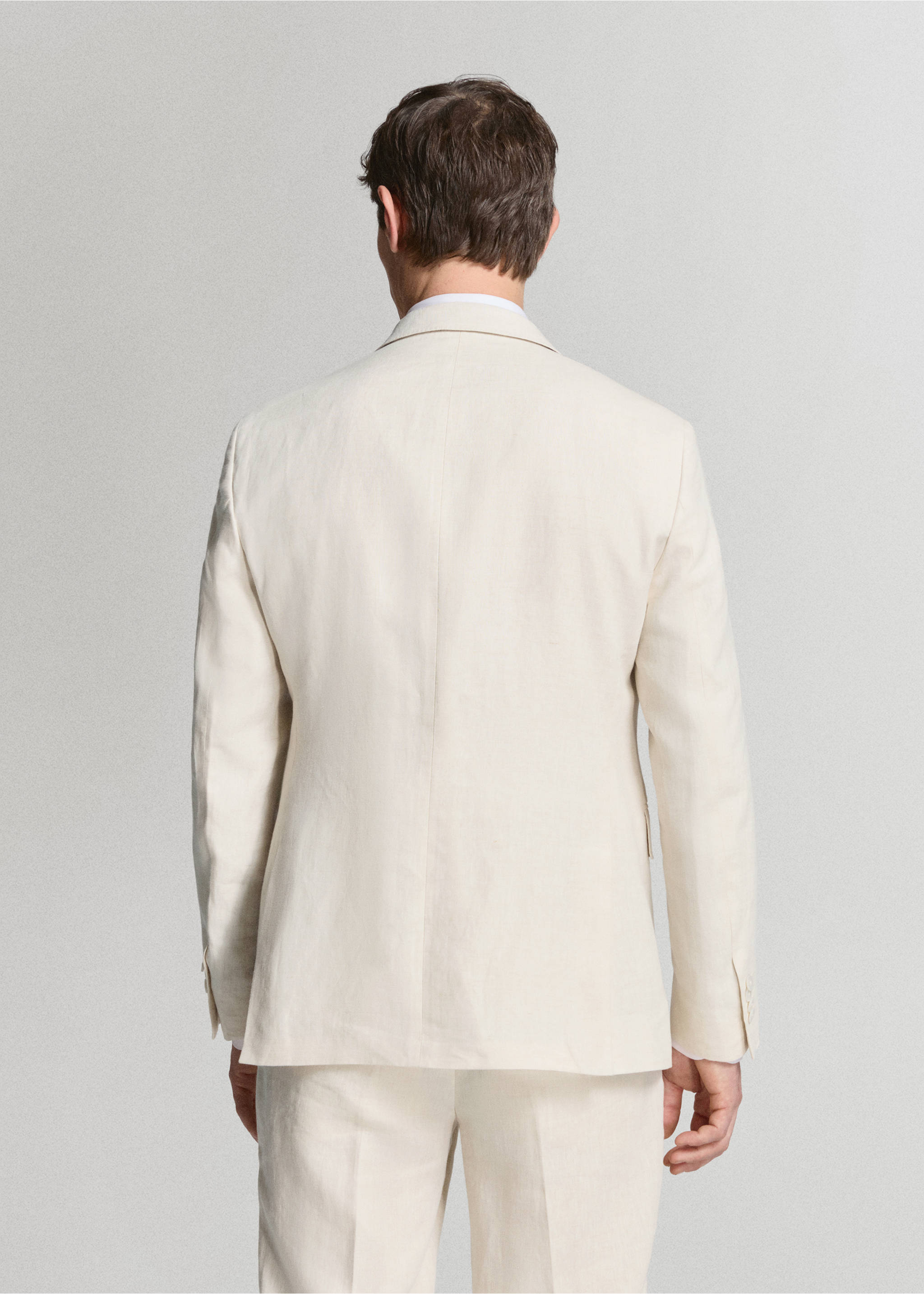 Americana traje Amalfi 100% lino slim fit - Reverso del artículo, Crudo. Ref: 27025948-01.