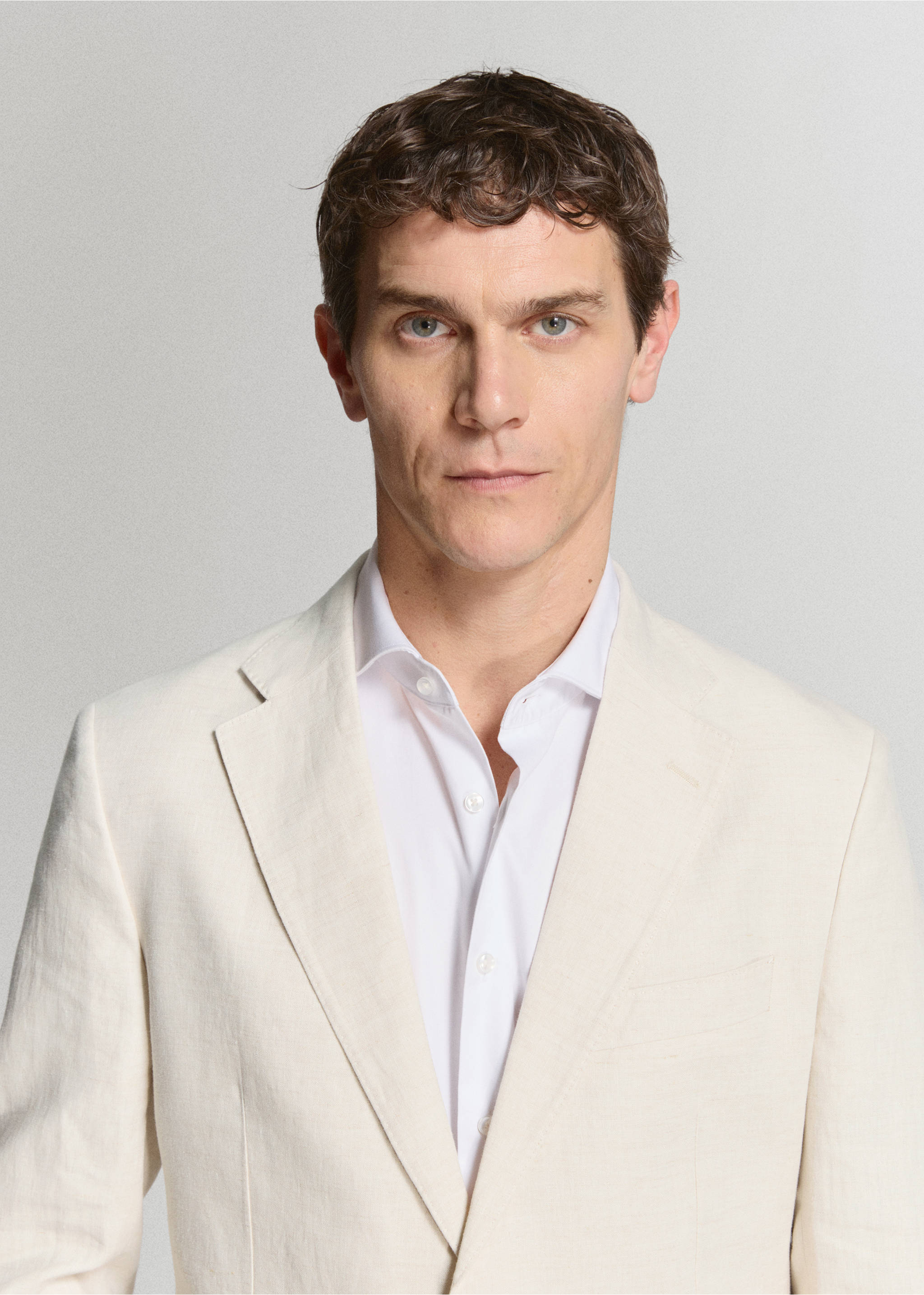 Americana traje Amalfi 100% lino slim fit - Detalle del artículo 1, Crudo. Ref: 27025948-01.