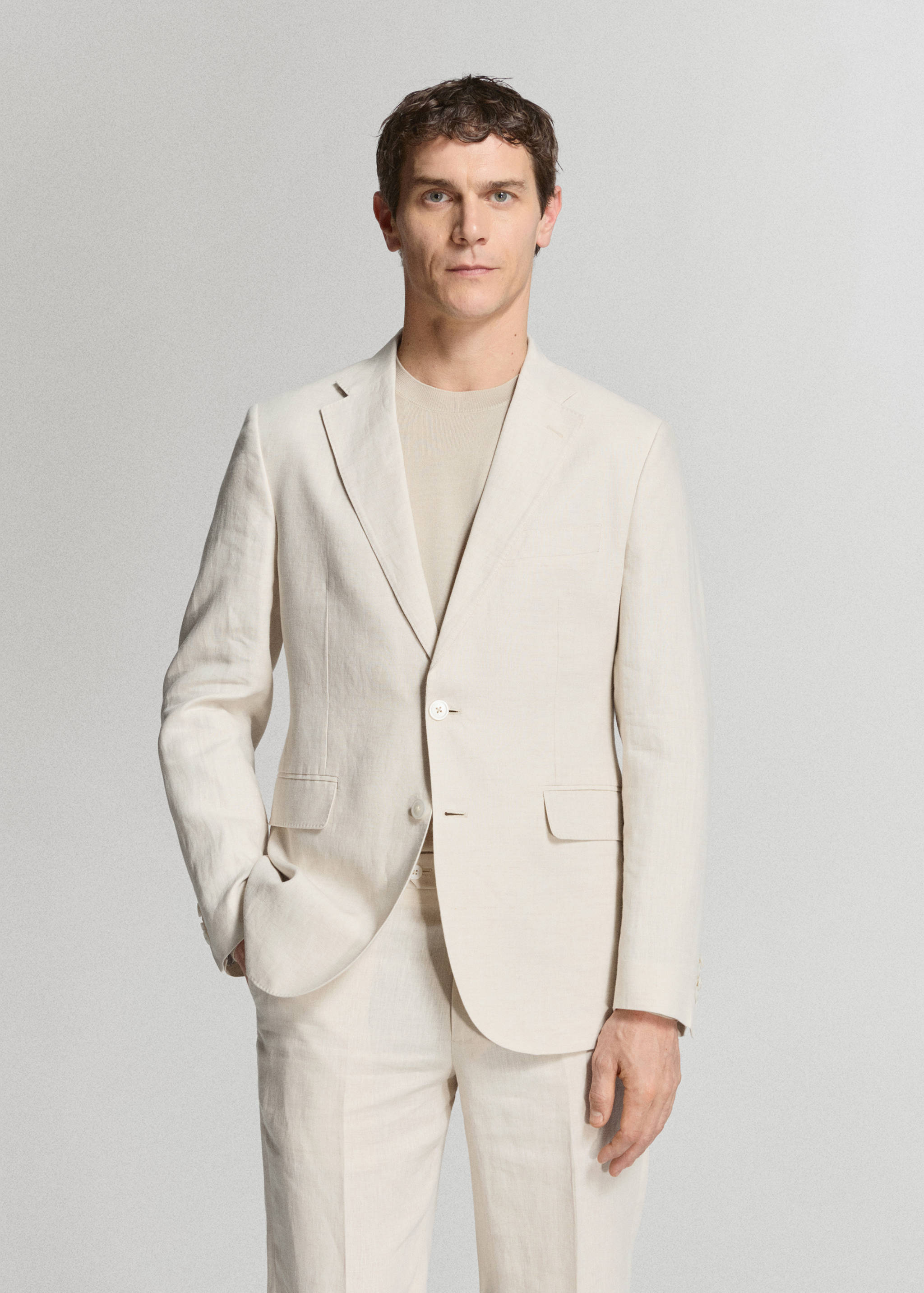 Костюмный пиджак Amalfi slim fit 100% лен - Средний план