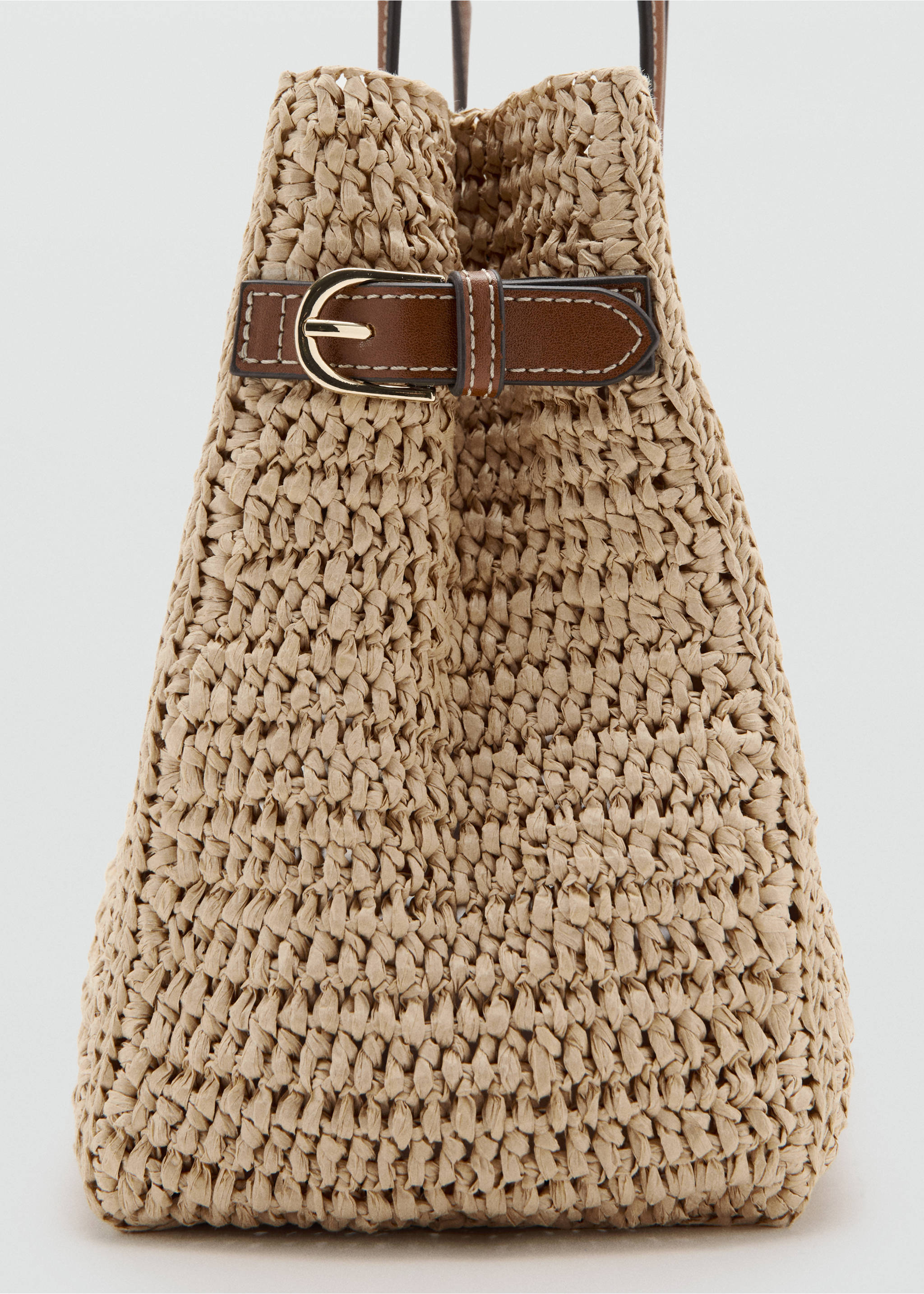 Natural fibre city bag - Details of the article 1, Leather. Ref: 27075936-00.