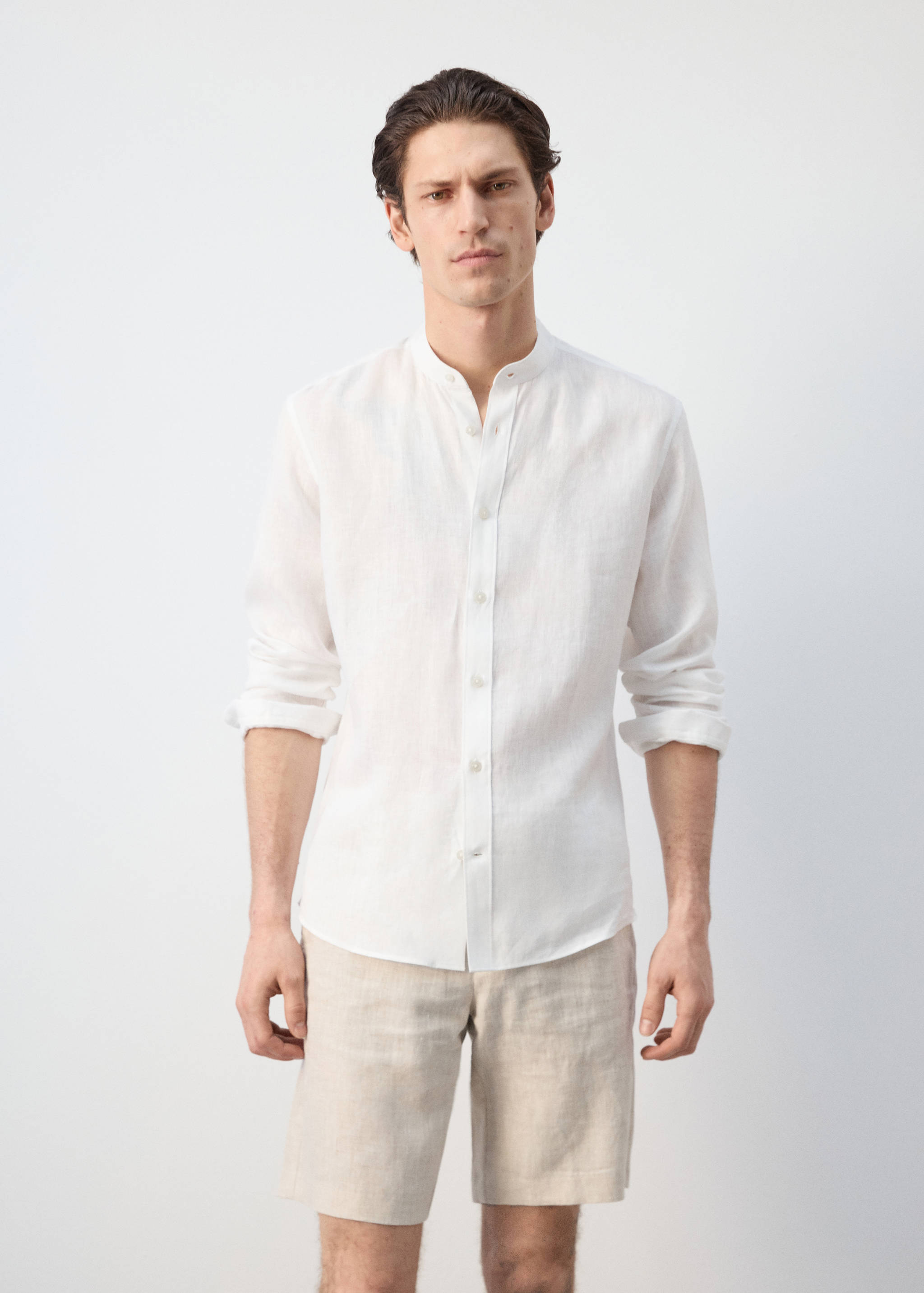 100% linen Mao collar shirt - Medium plane