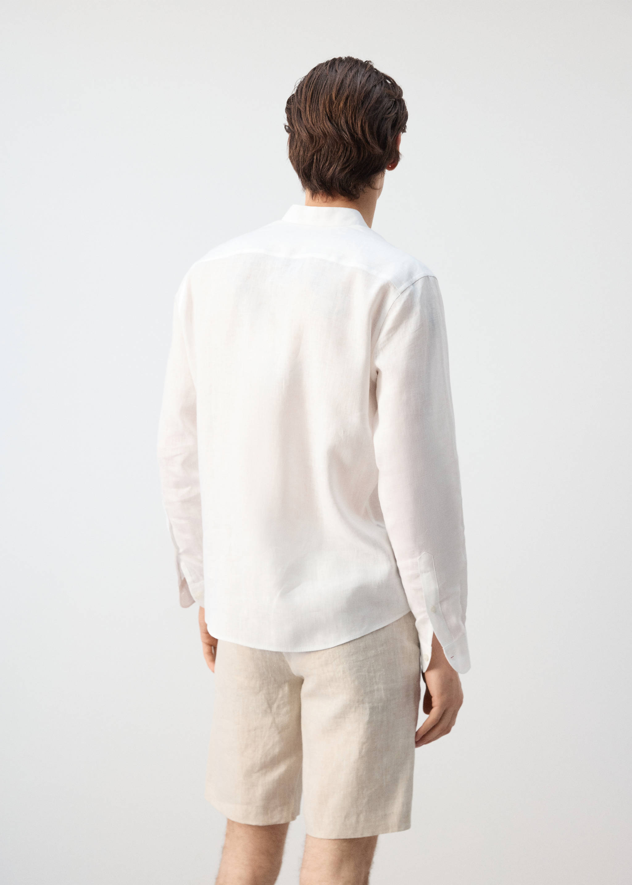 100% linen Mao collar shirt - Reverse of the article