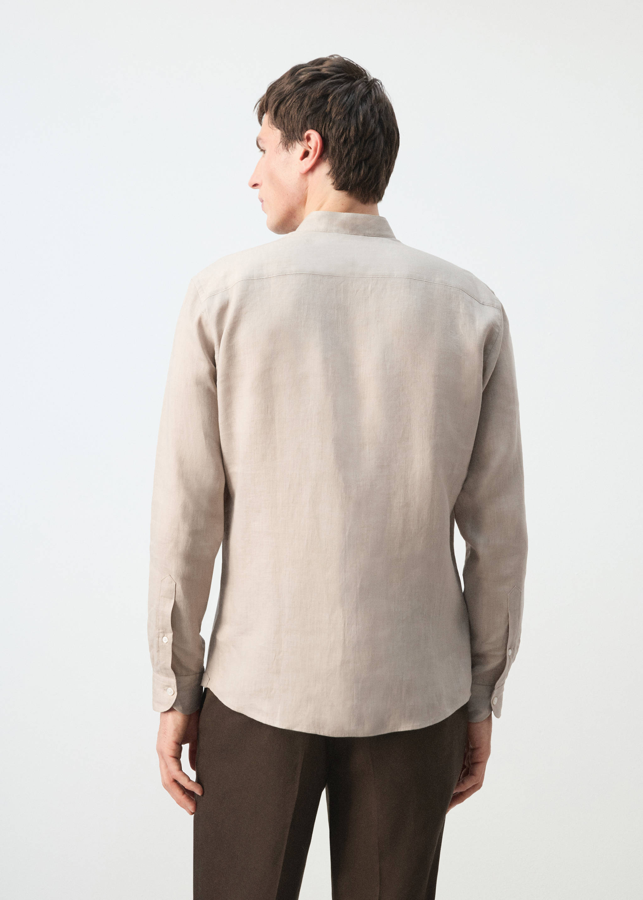 100% linen Mao collar shirt - Reverse of the article