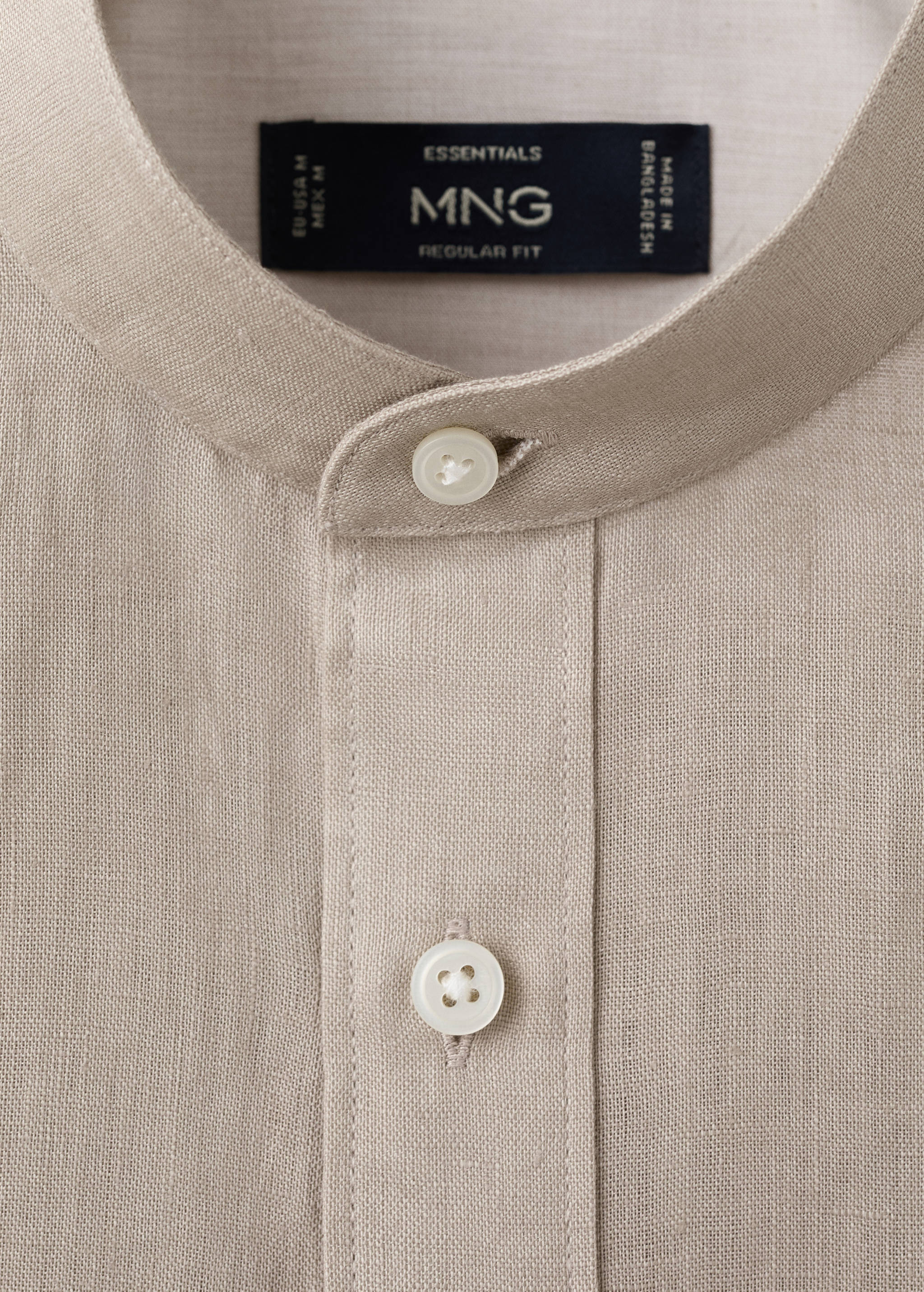 100% linen Mao collar shirt - Details of the article 8