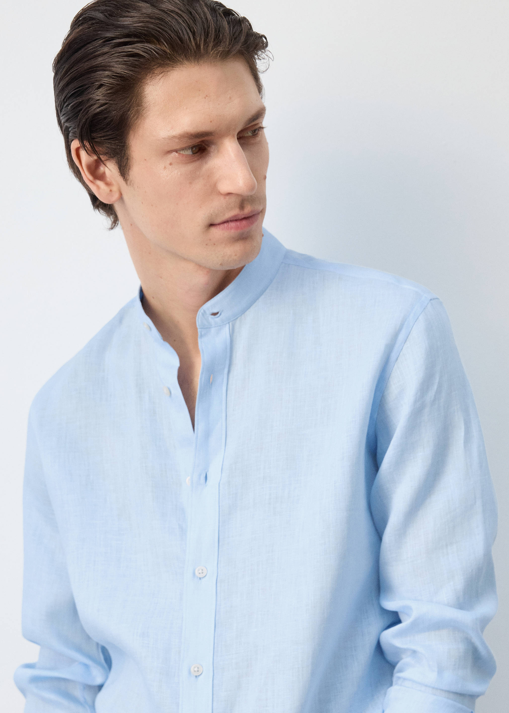 Camisa 100% lino cuello mao - Detalle del artículo 1