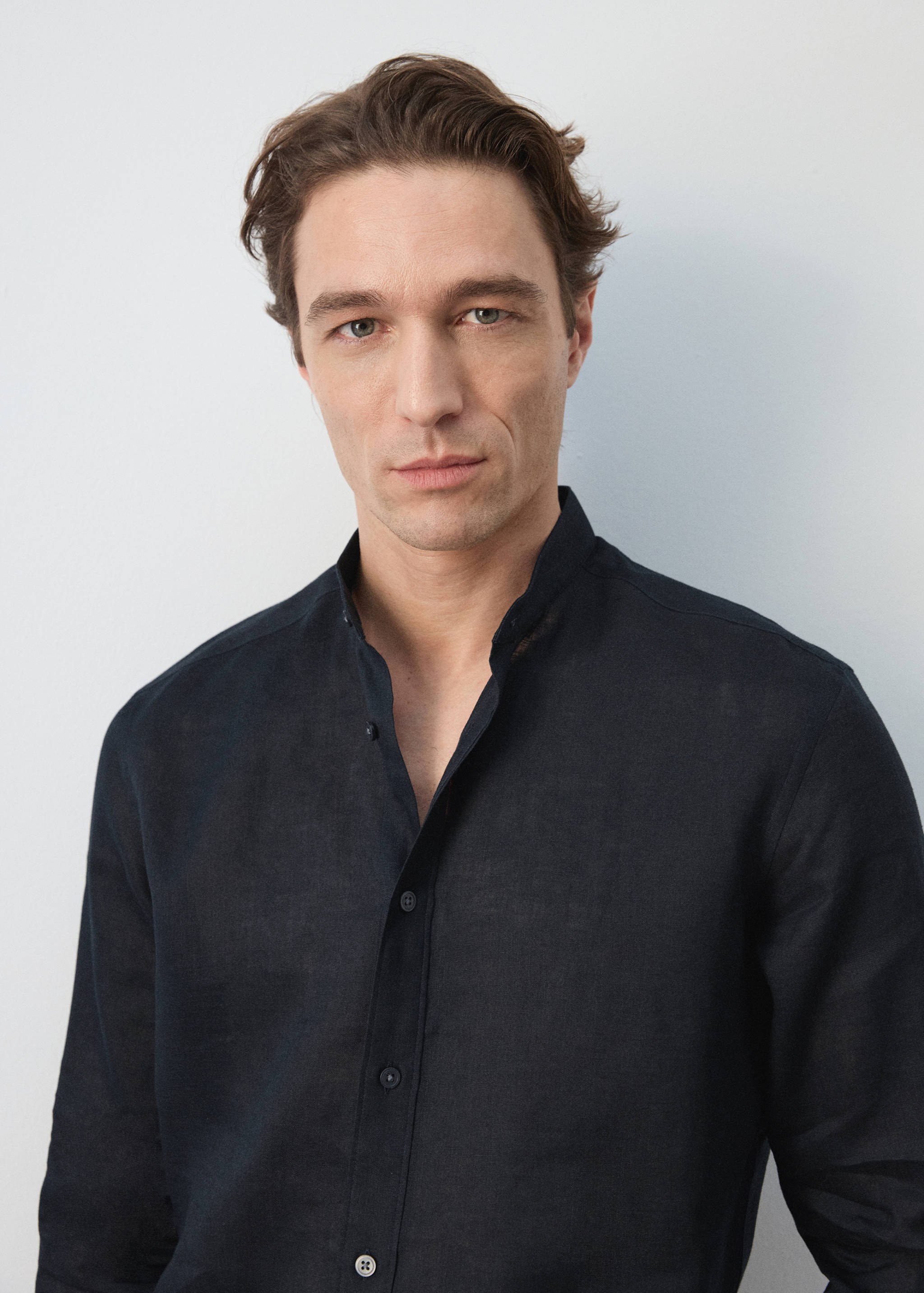 Camisa 100% lino cuello mao - Detalle del artículo 1