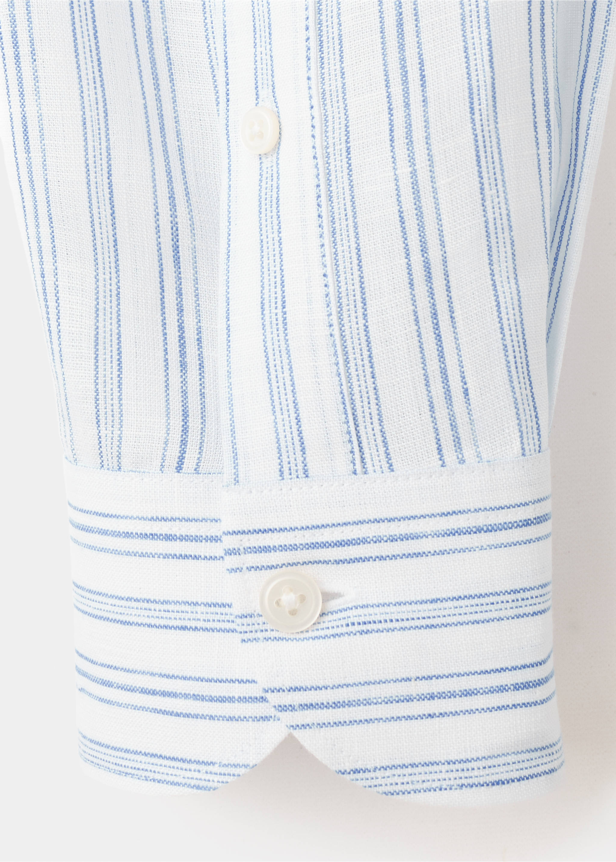 Camicia 100% lino collo alla coreana righe - Dettaglio dell'articolo 0, Celeste. Ref: 27075938-00.