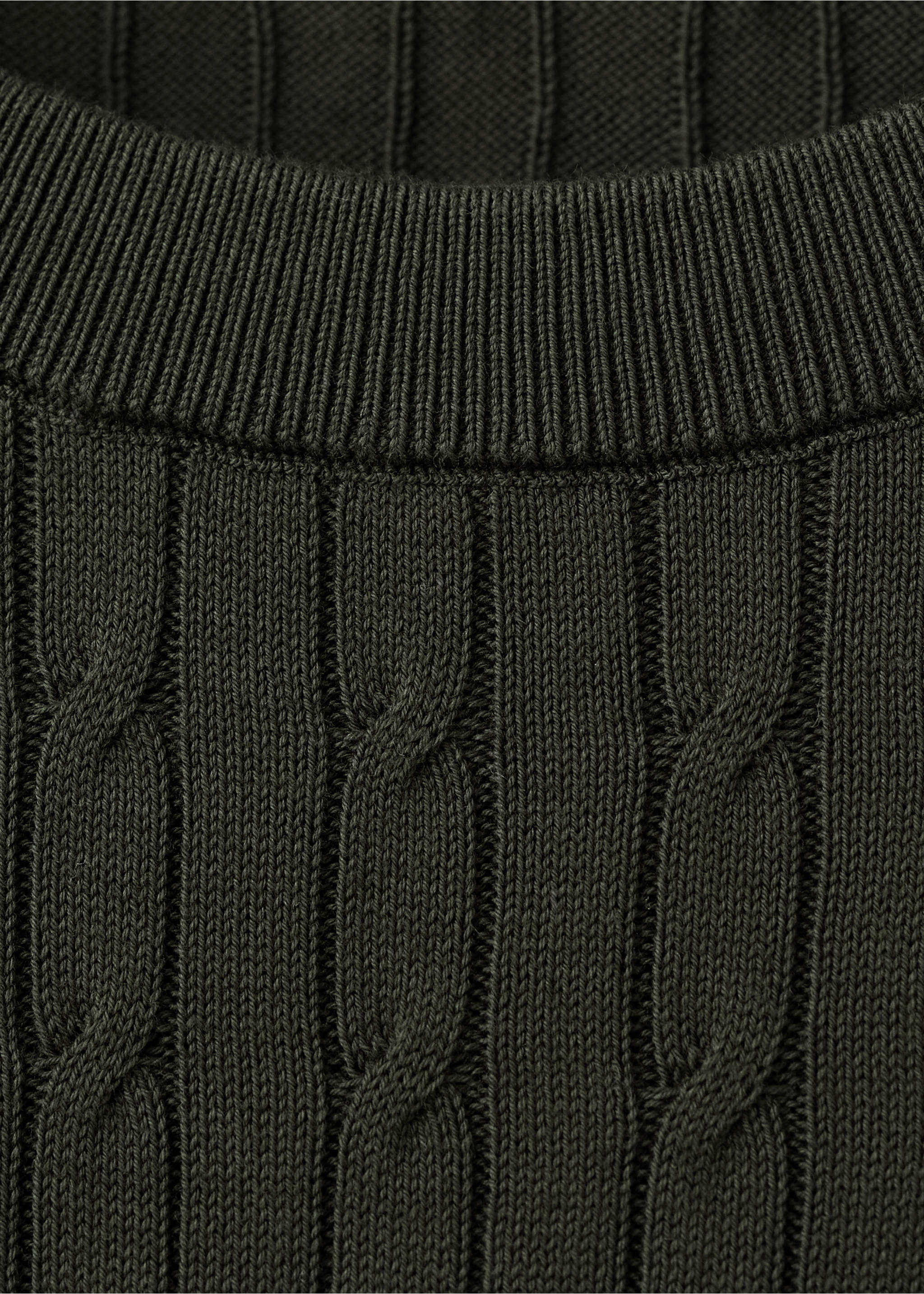 Трикотажная футболка с плетеным узором из 100% хлопка - Деталь изделия 8, Шоколадный. Ref: 27075939-00.