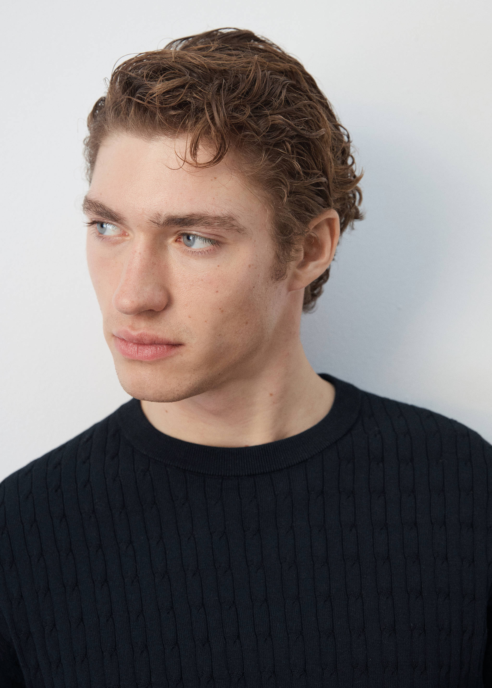 Cable knit T-shirt 100% cotton - Details of the article 1