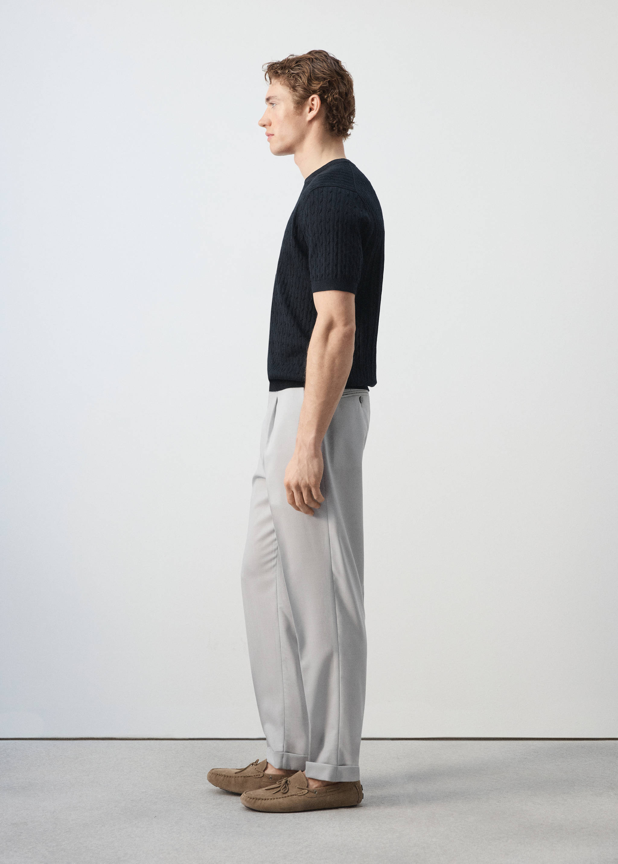 Cable knit T-shirt 100% cotton - Details of the article 2