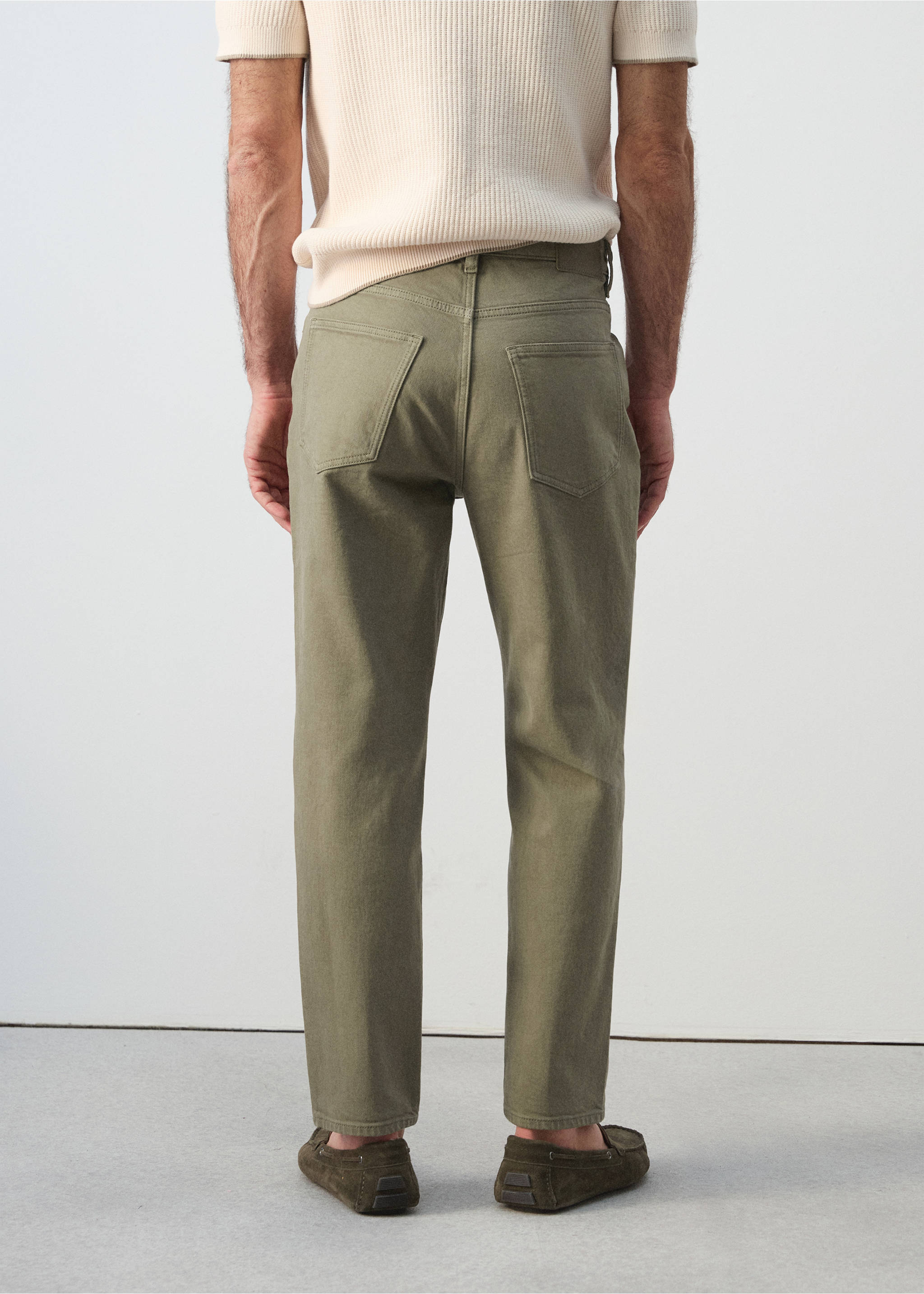 Ben cropped tapered fit farmernadrág - A cikk hátulja, Khaki. Ref: 27075940-00.