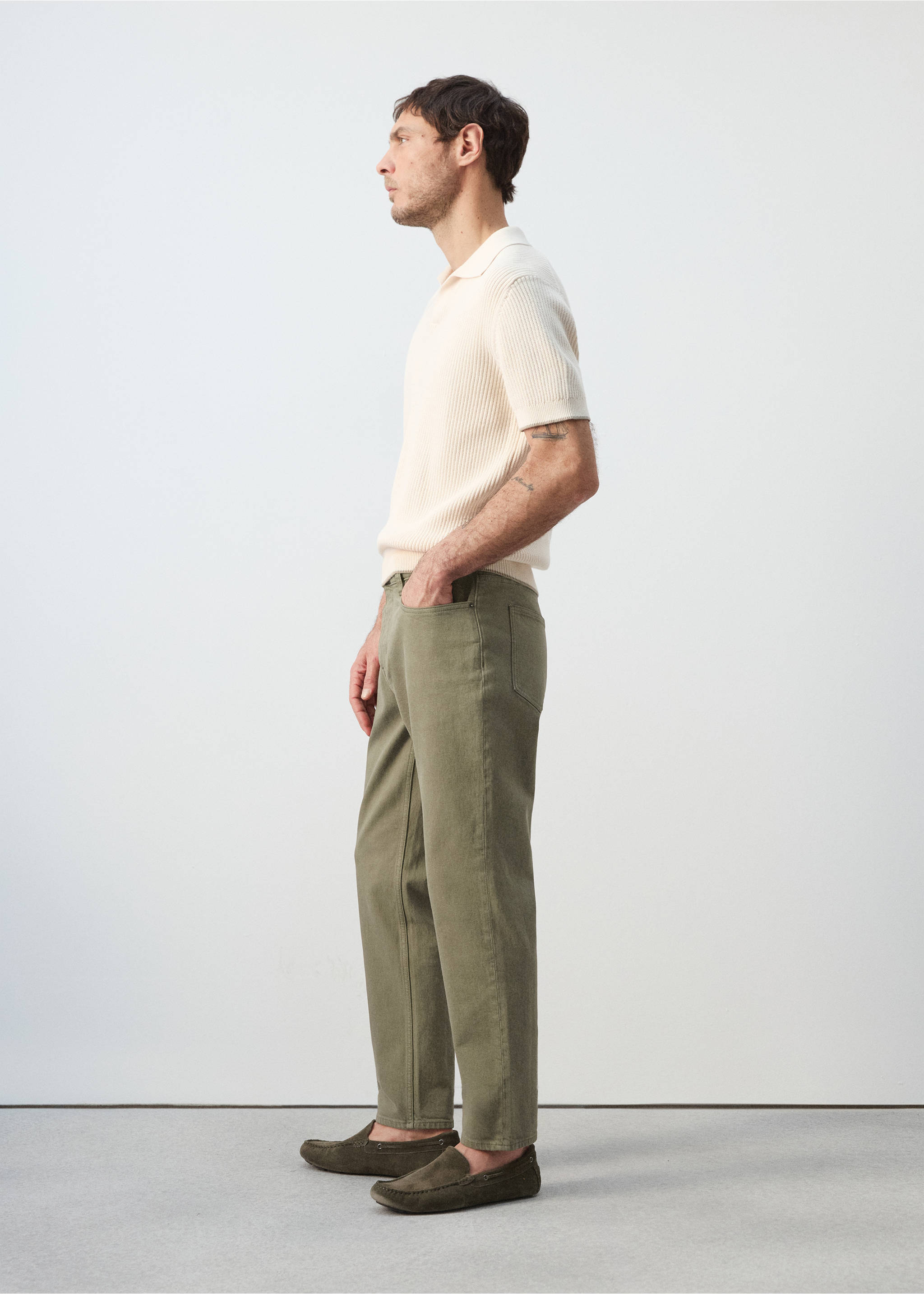 Ben cropped tapered fit farmernadrág - A termék adatai 2, Khaki. Ref: 27075940-00.