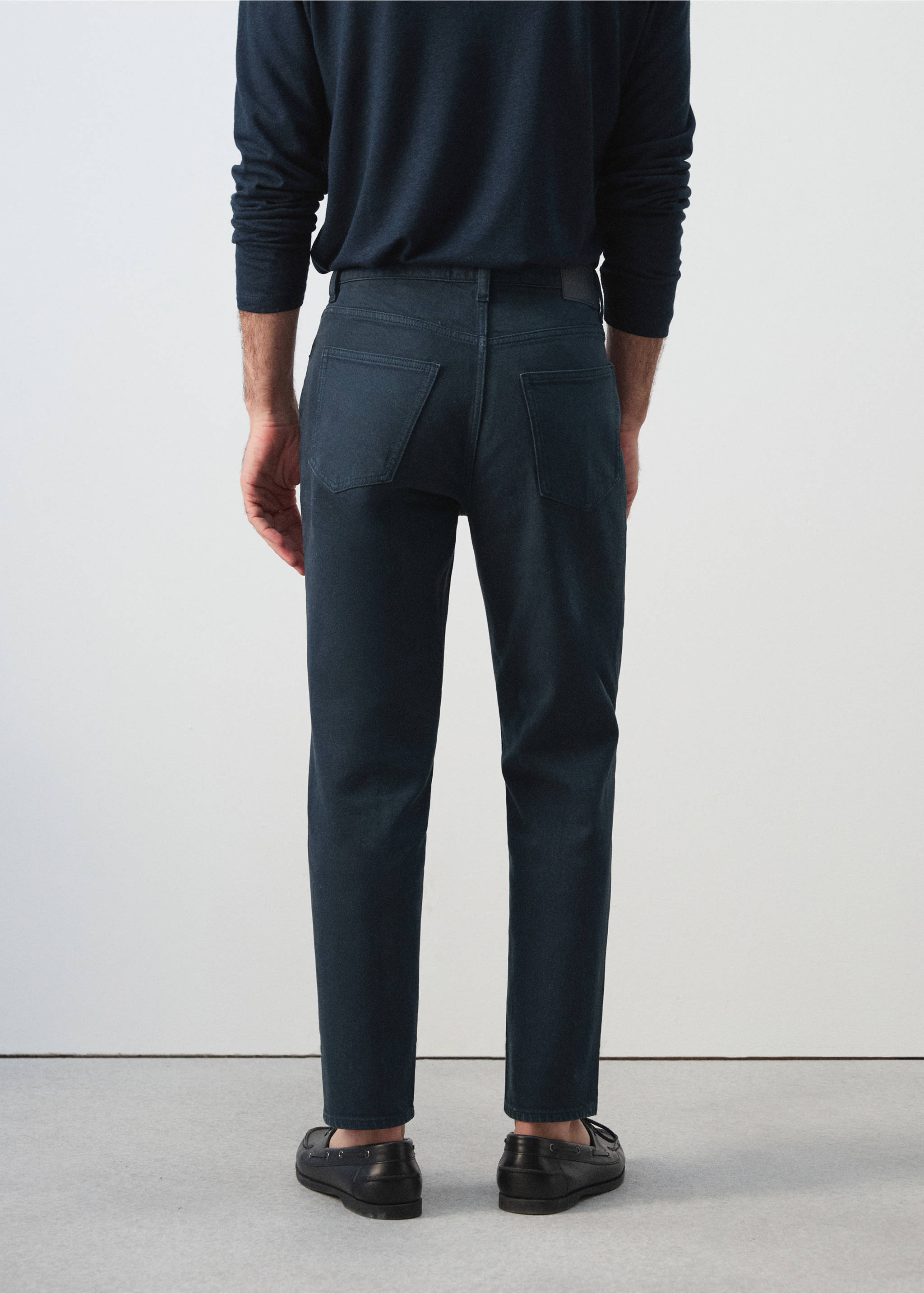 Ben cropped tapered-fit jeans - Reverse of the article, Navy. Ref: 27075940-00.