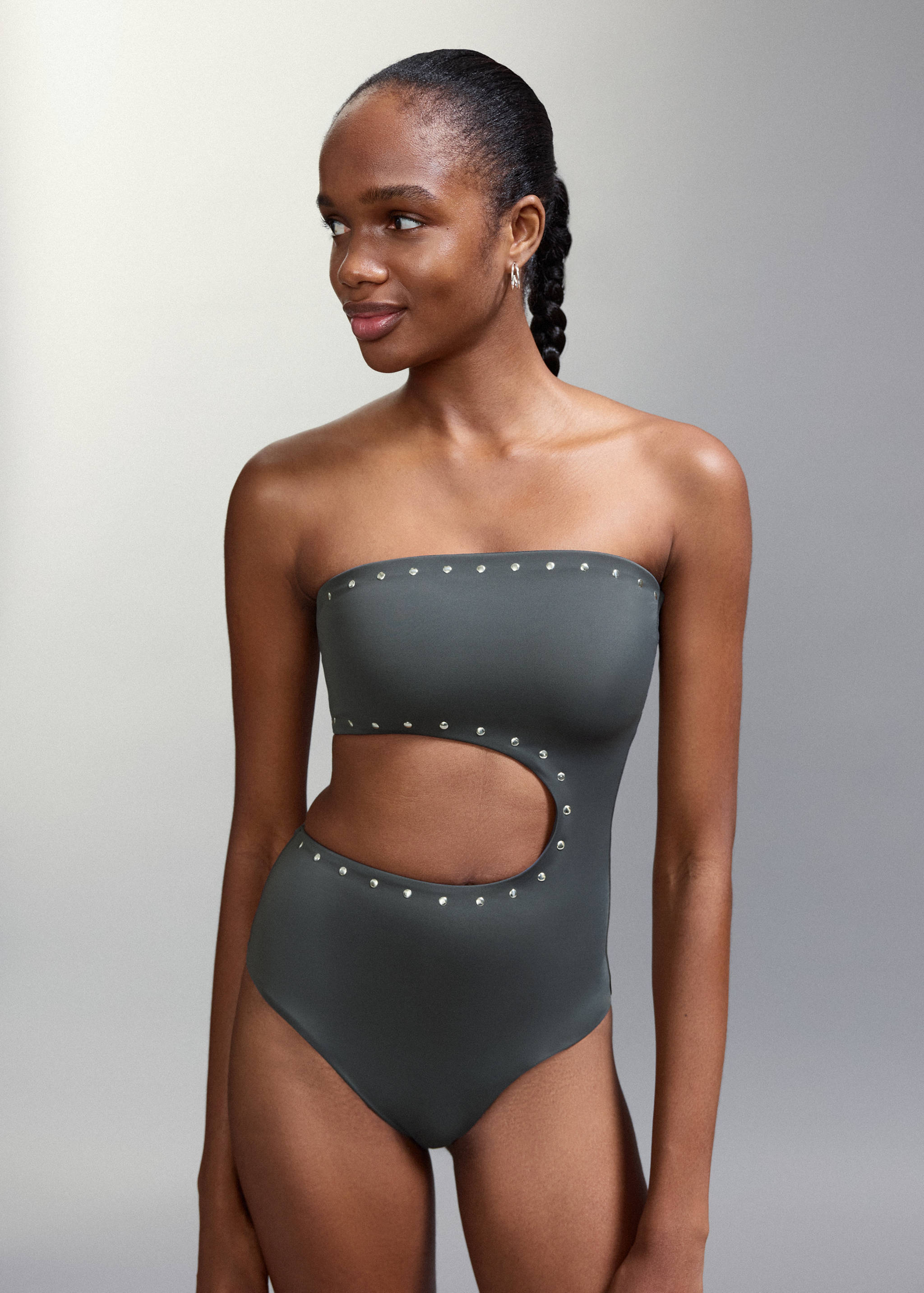 Asymmetric swimsuit with mid-rise bottoms - Medium plane