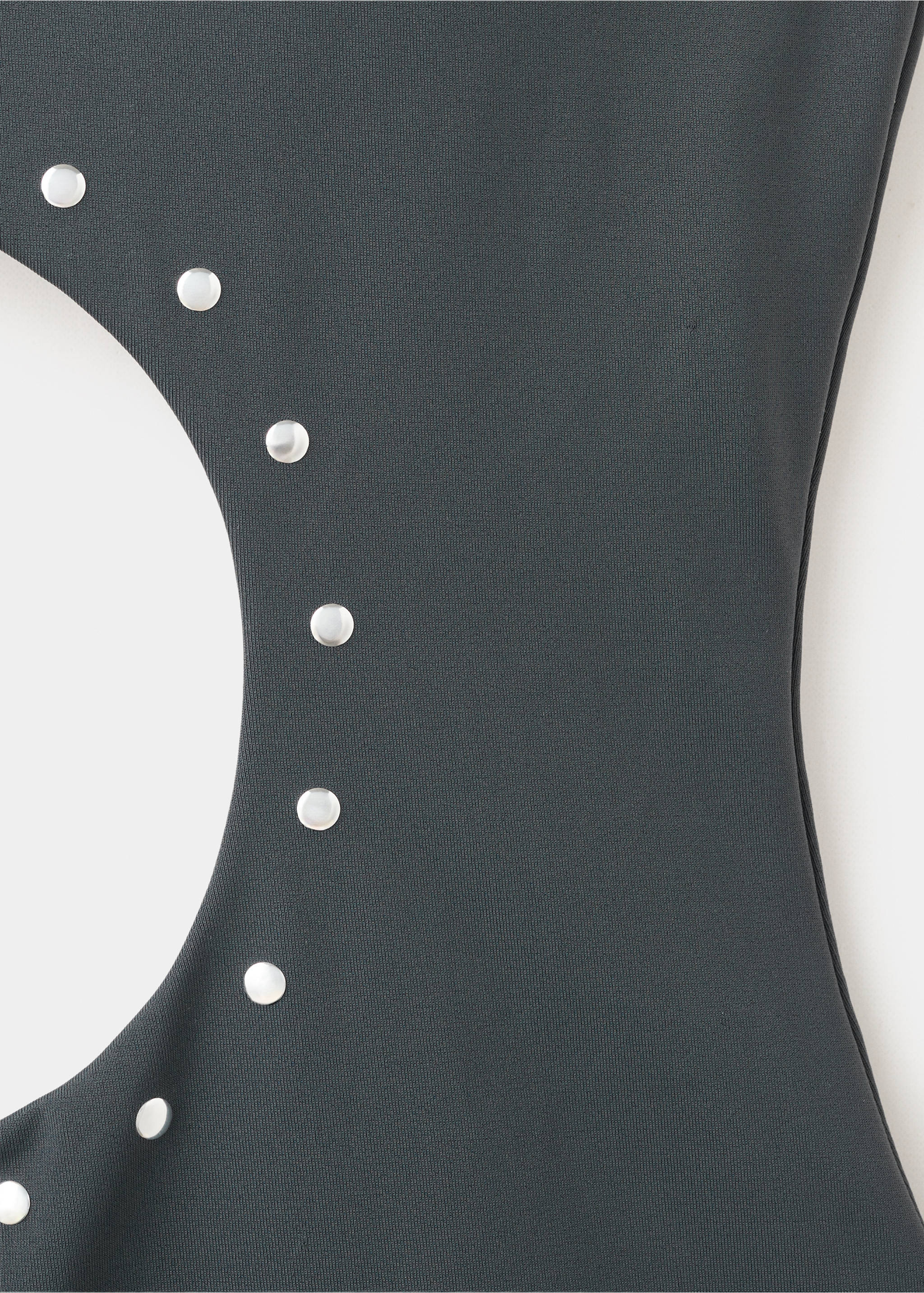 Asymmetric swimsuit with mid-rise bottoms - Details of the article 0, Charcoal. Ref: 27075945-00.