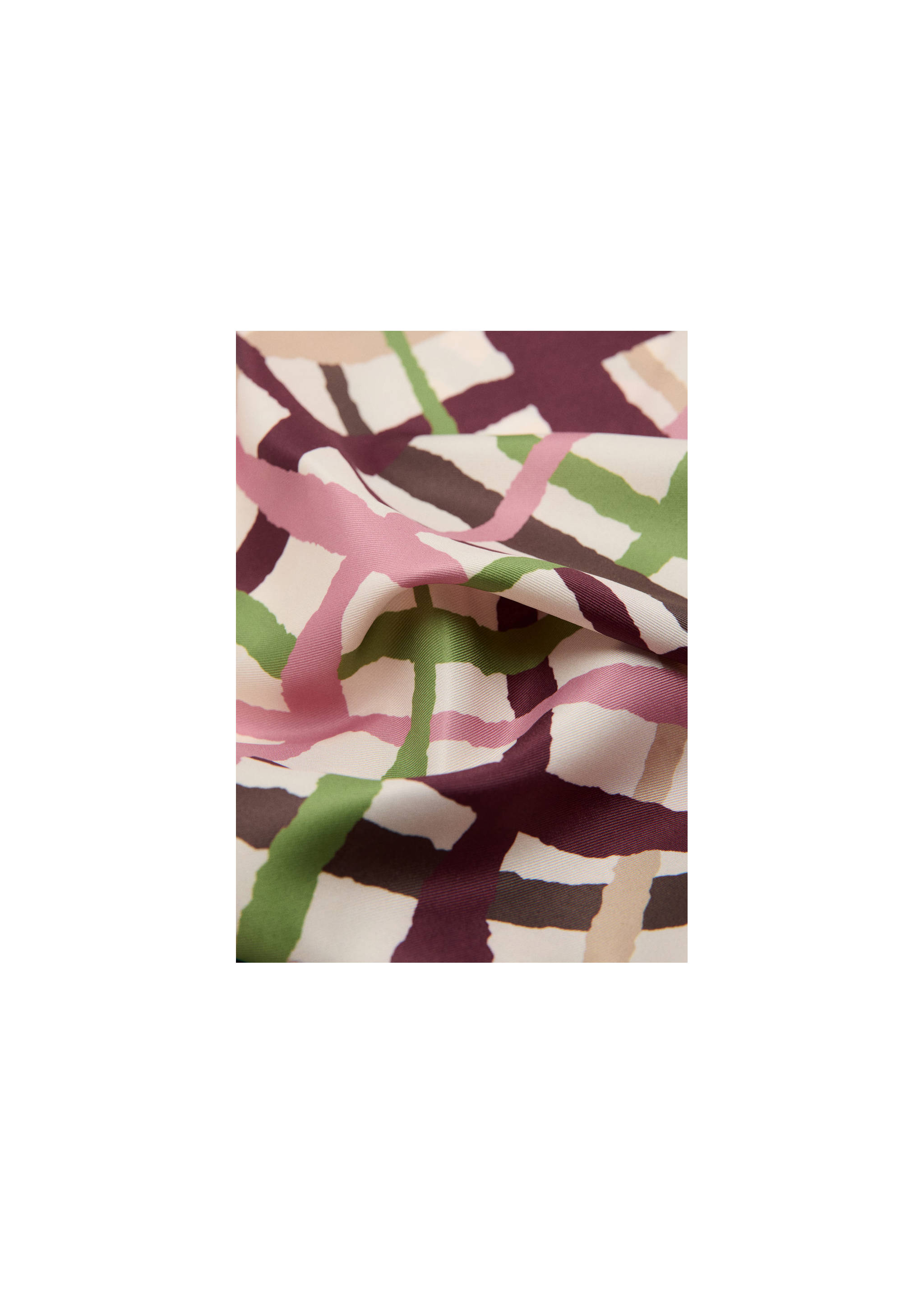Geometric printed foulard - Details of the article 6, Maroon. Ref: 27075946-00.