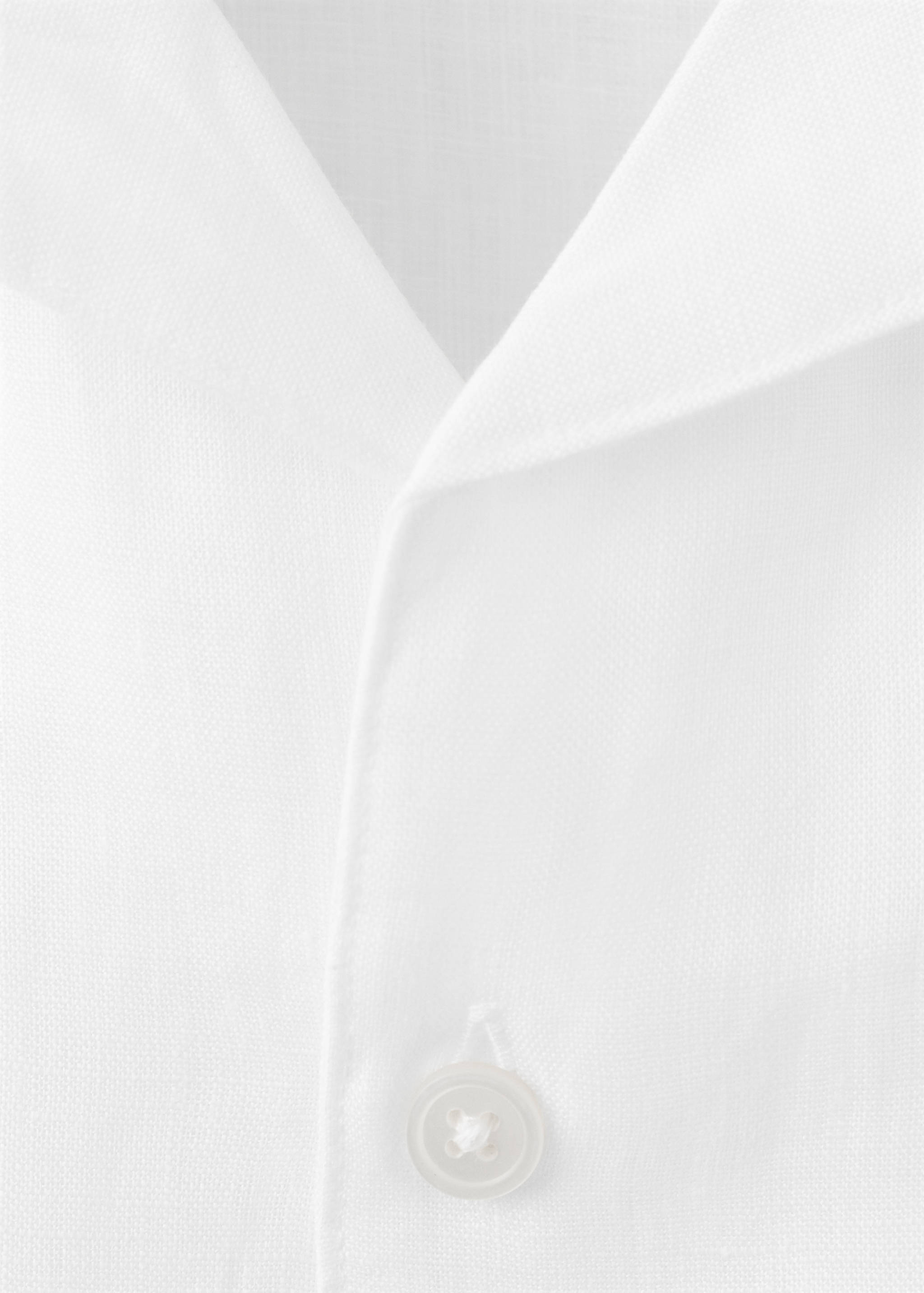 100% linen bowling-collar shirt - Details of the article 0