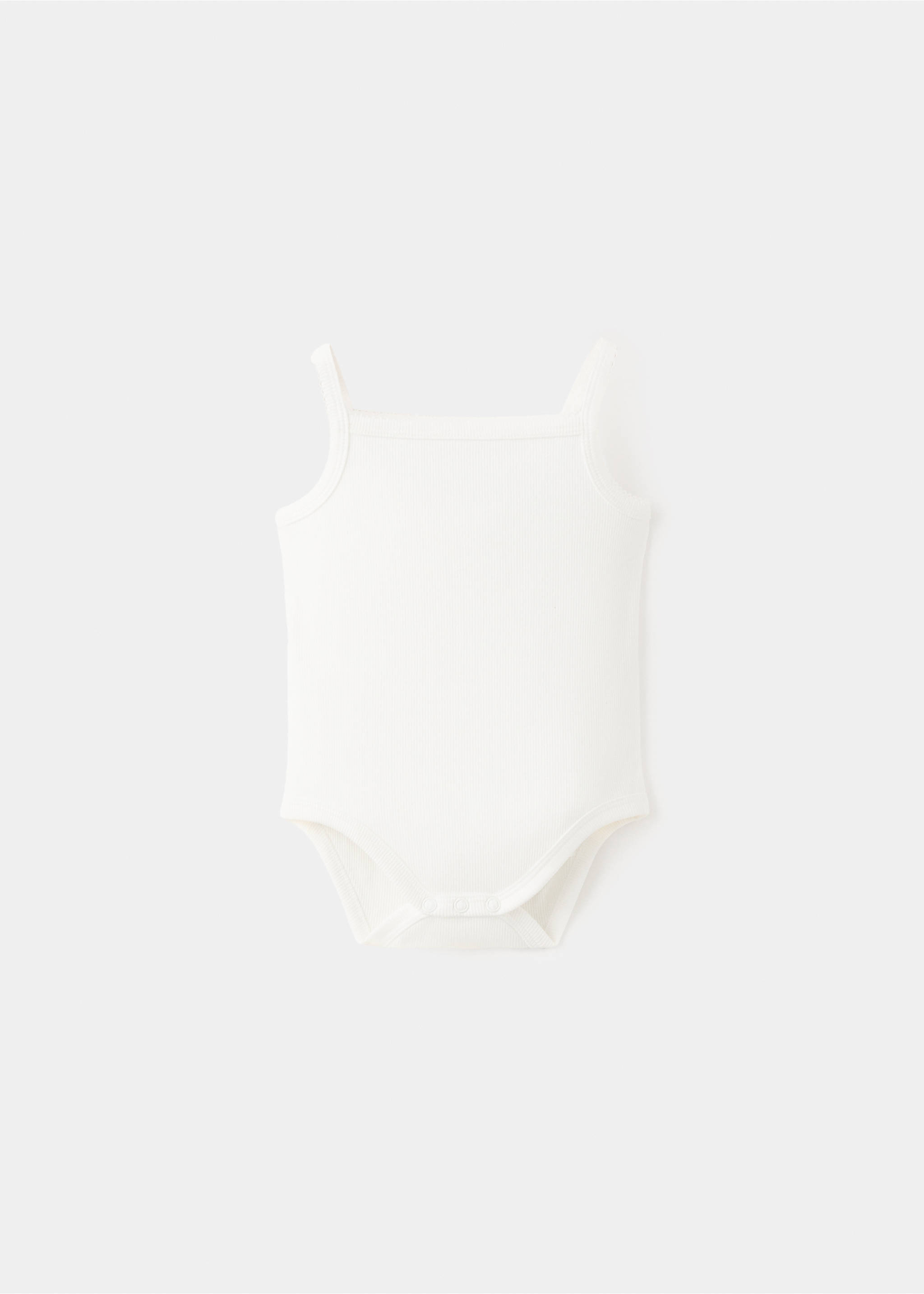Ribbed cotton bodysuit - Article without model, Off White. Ref: 27075952-00.