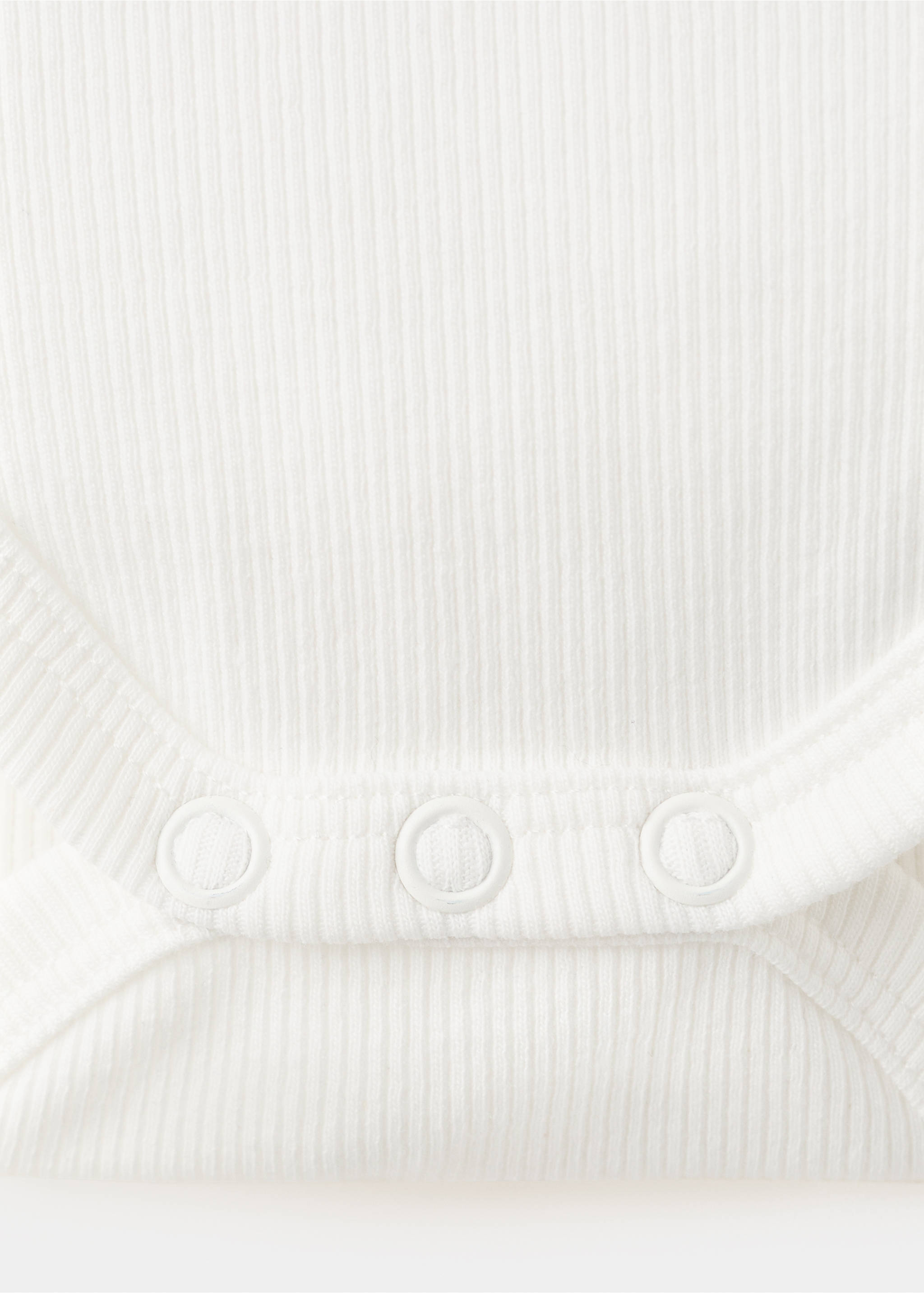Ribbed cotton bodysuit - Details of the article 8, Off White. Ref: 27075952-00.