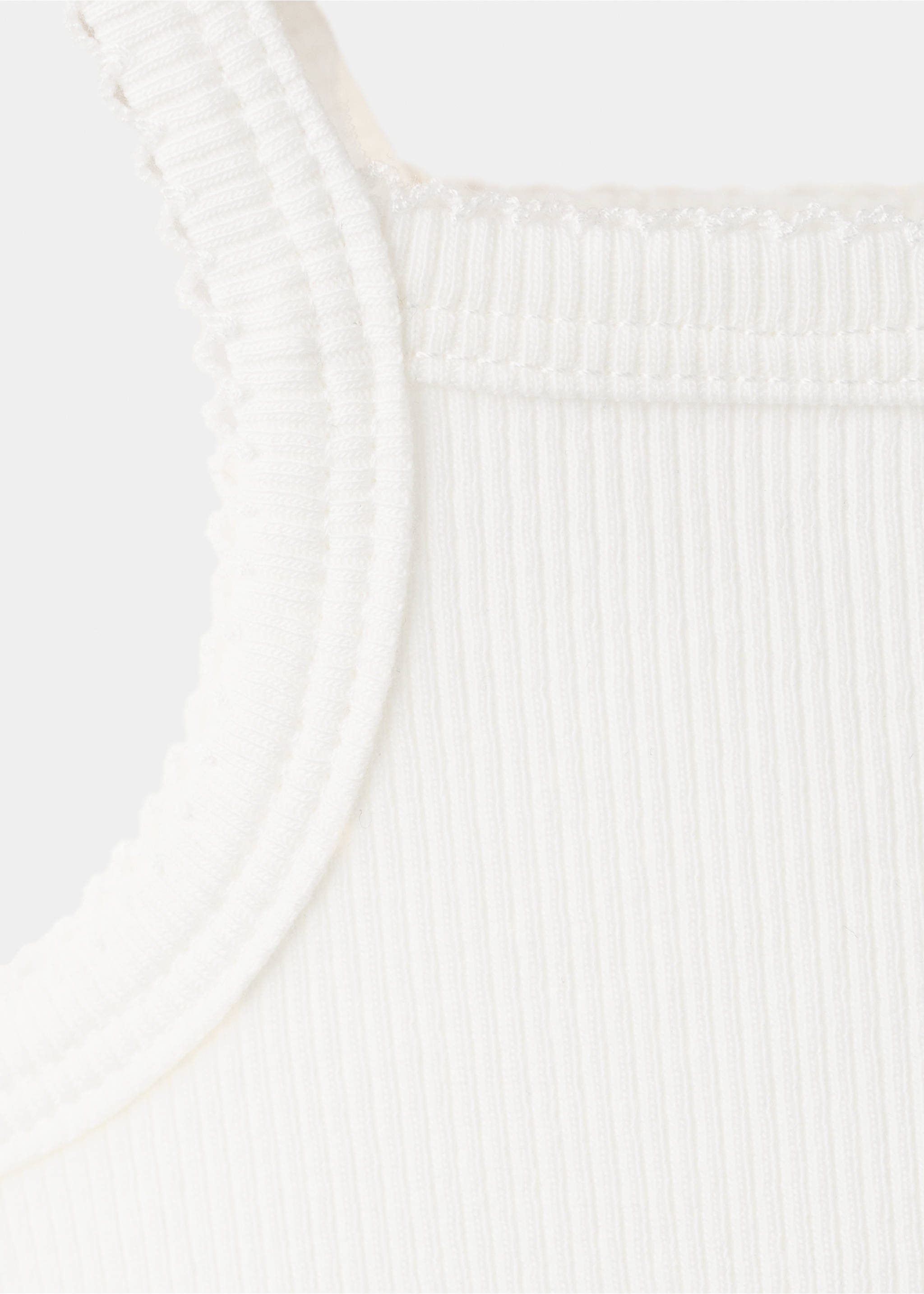 Ribbed cotton bodysuit - Details of the article 0, Off White. Ref: 27075952-00.
