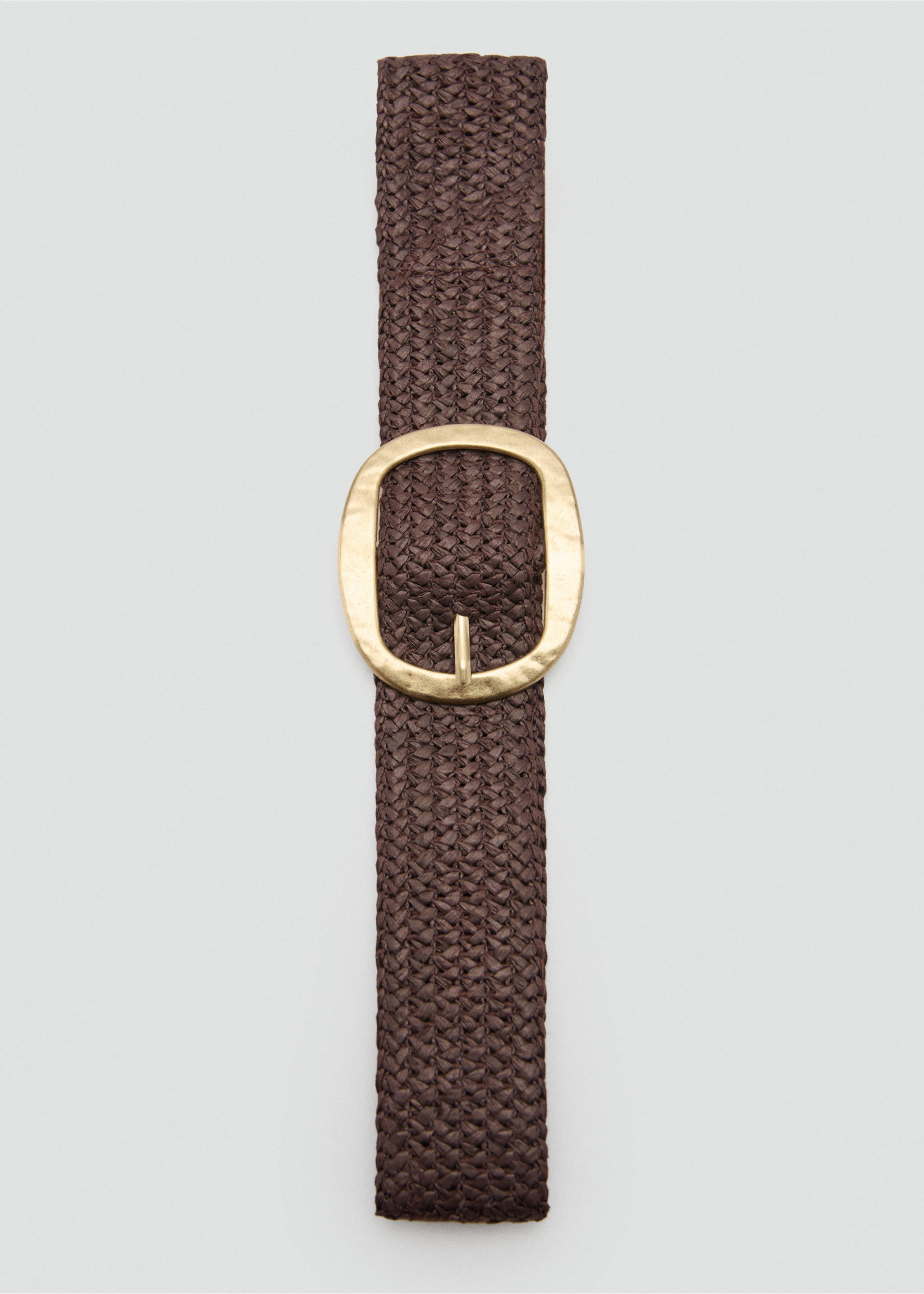 Natural fibre belt with oval buckle - Details of the article 2, Chocolate. Ref: 27075954-00.
