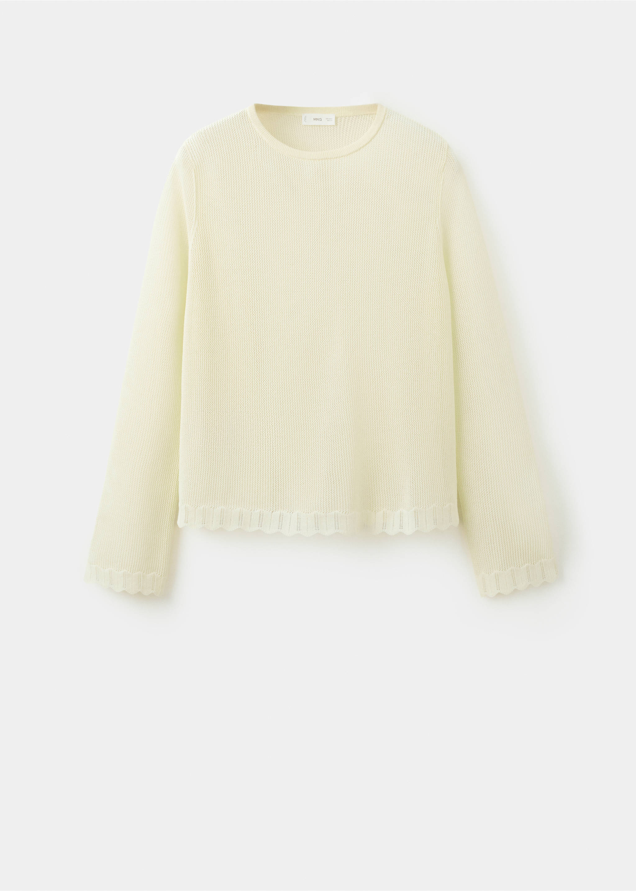 Openwork knit sweater - Article without model, Yellow. Ref: 27075955-00.