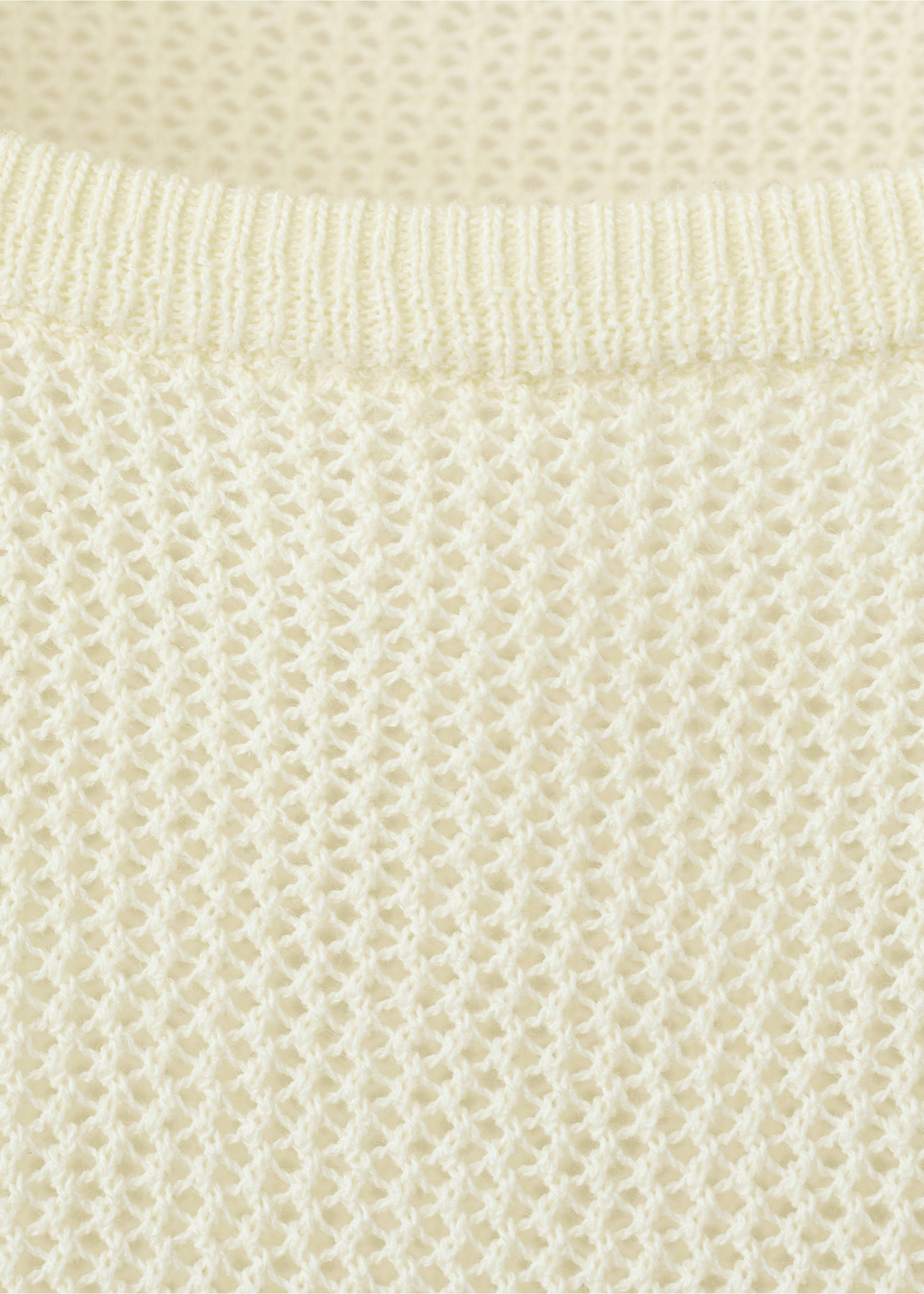Openwork knit sweater - Details of the article 8, Yellow. Ref: 27075955-00.