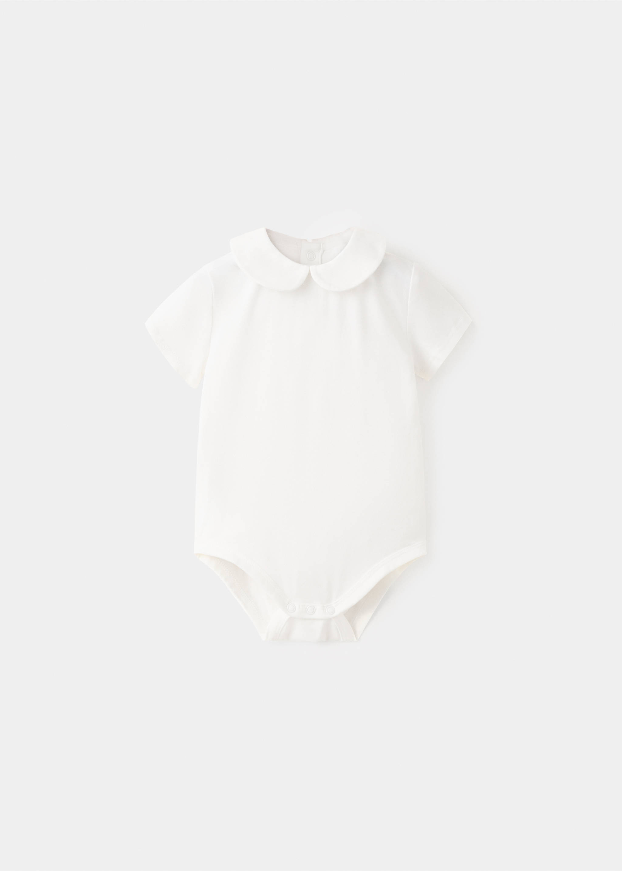 Body i bomull med babykrage - Artikel utan modell, Benvit. Ref: 27075957-00.