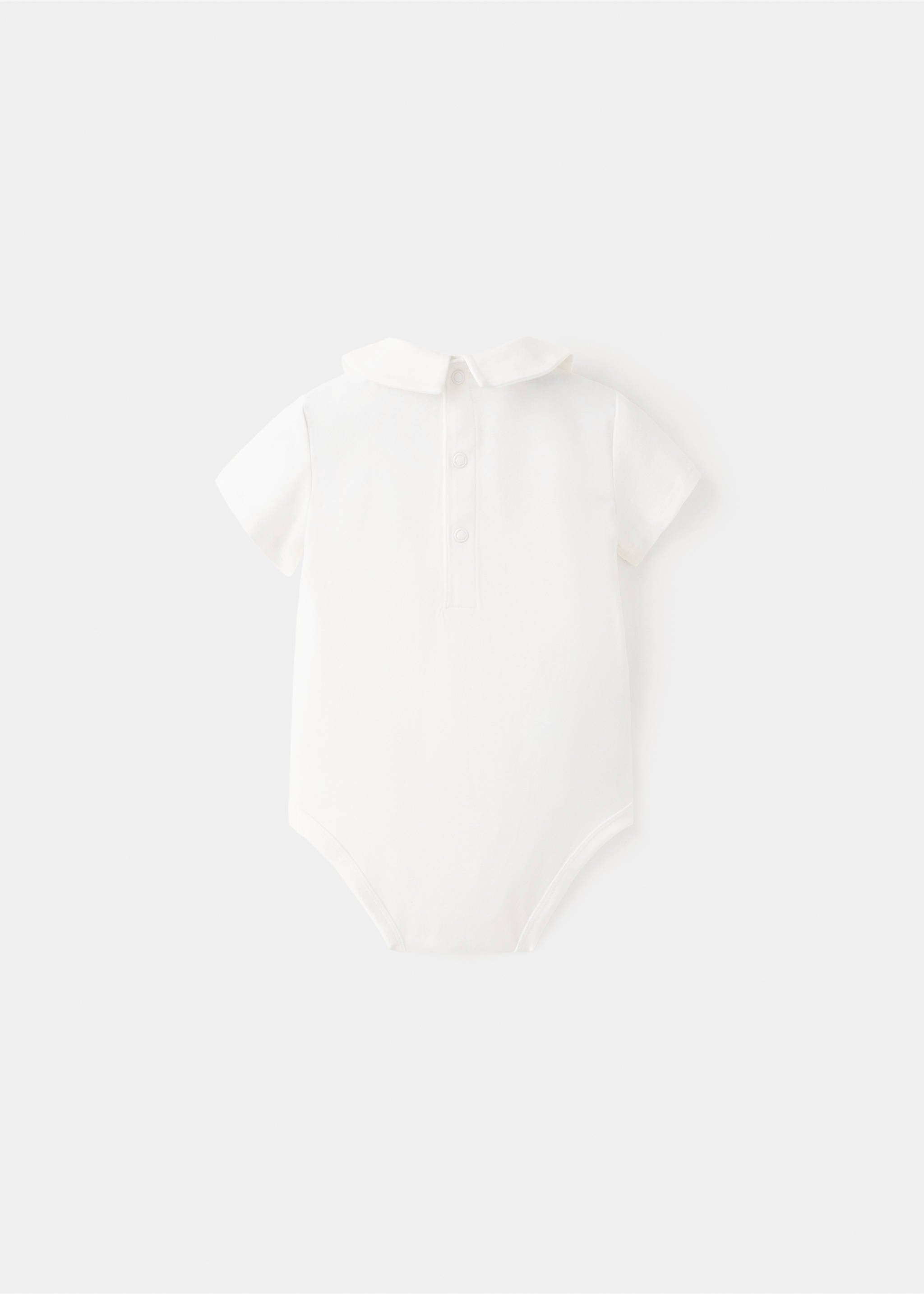 Body i bomull med babykrage - Artikelns baksida, Benvit. Ref: 27075957-00.