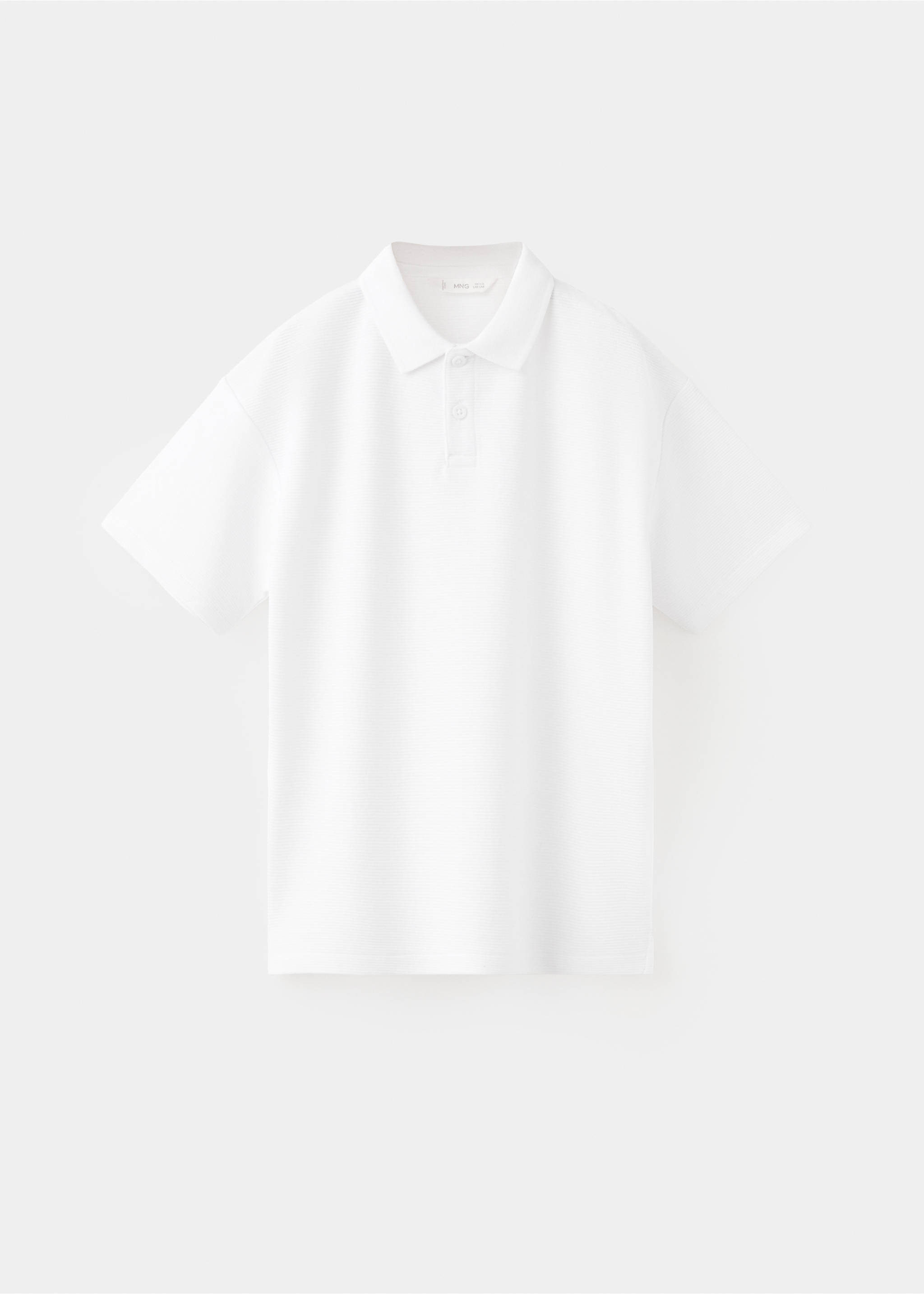 Ribbed cotton polo shirt - Article without model, White. Ref: 27075961-00.