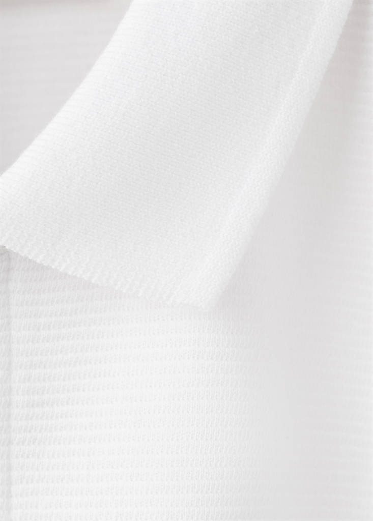 Ribbed cotton polo shirt — White