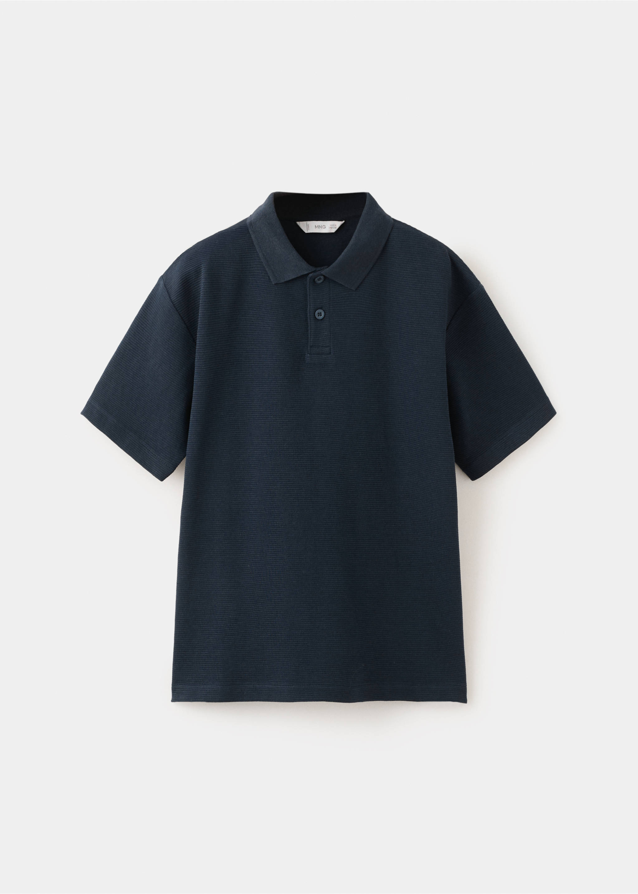 Ribbed cotton polo shirt - Article without model, Navy. Ref: 27075961-00.