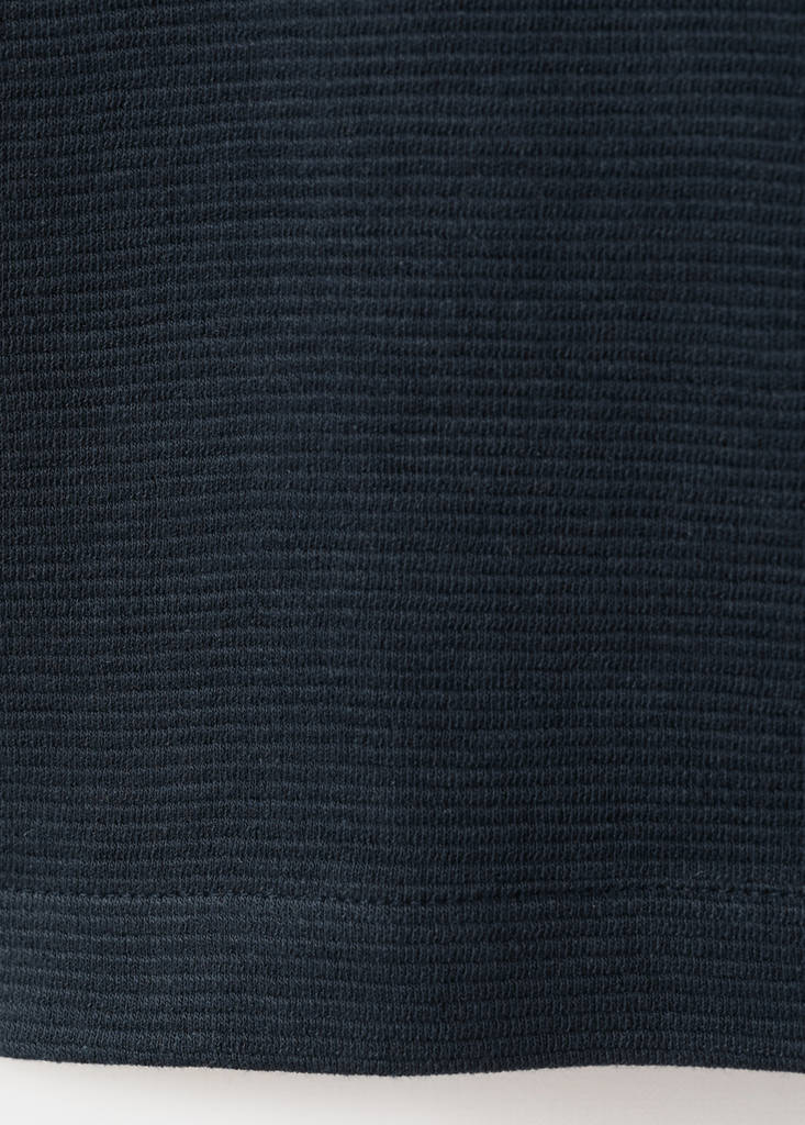 Ribbed cotton polo shirt — Navy
