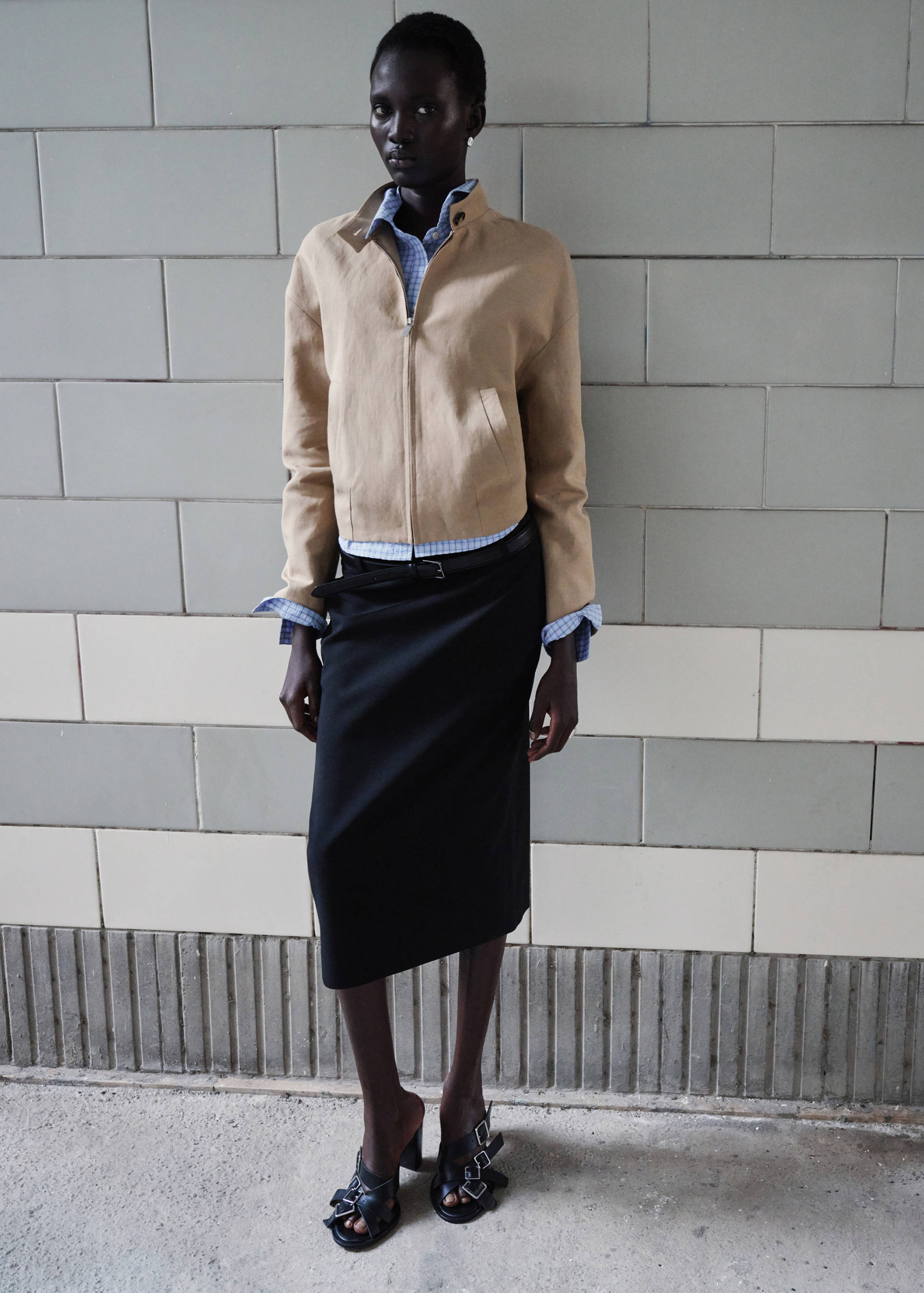 Veste lin col officier - Plan général