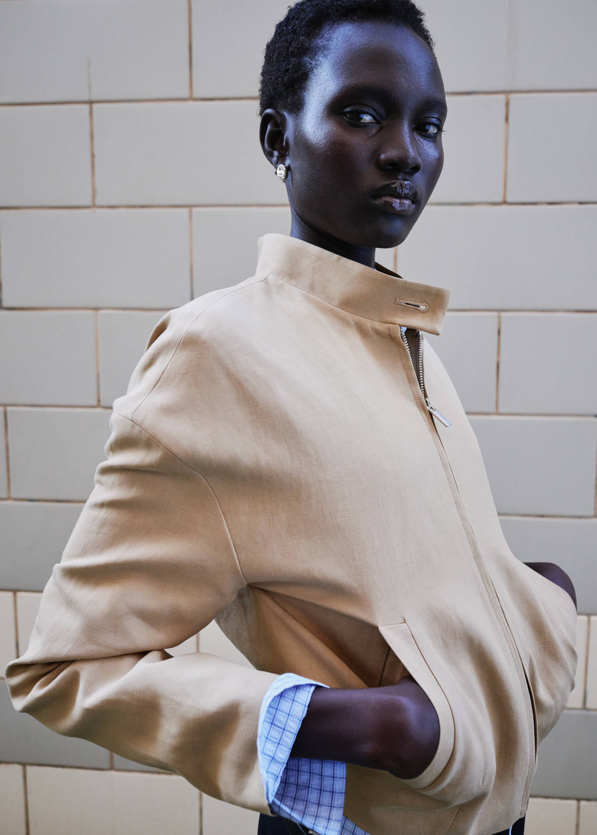 Veste lin col officier - Détail de l'article 1