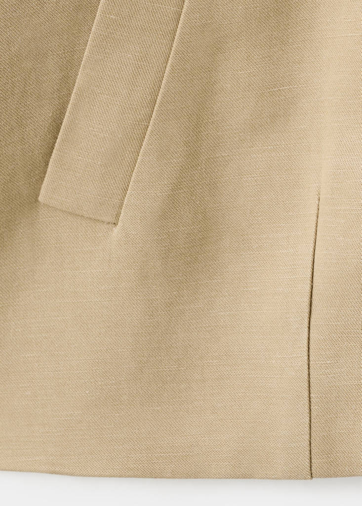 Linen jacket with stand collar — Beige