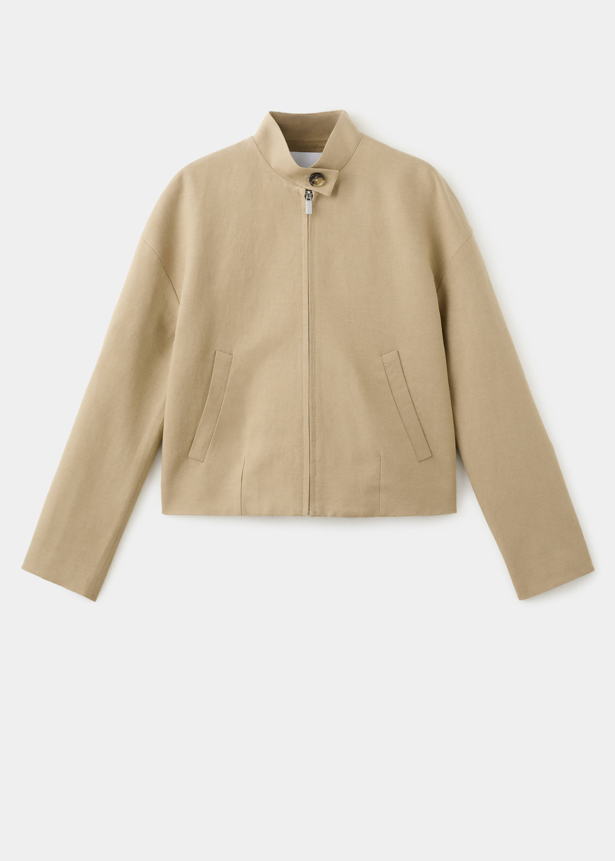 Linen jacket with band collar - Article without model