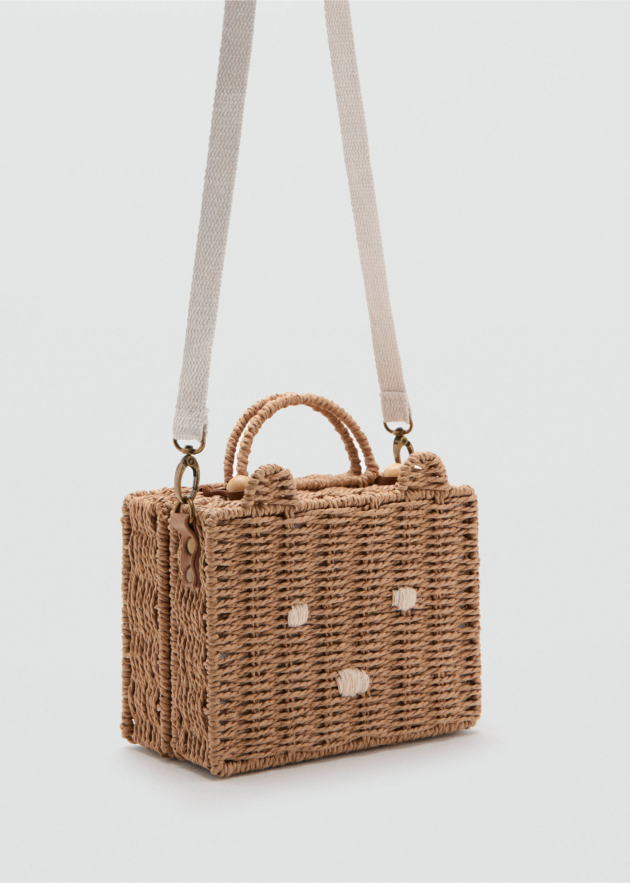 Mini bolso cesta oso - Plano medio, Arena. Ref: 27075963-00.