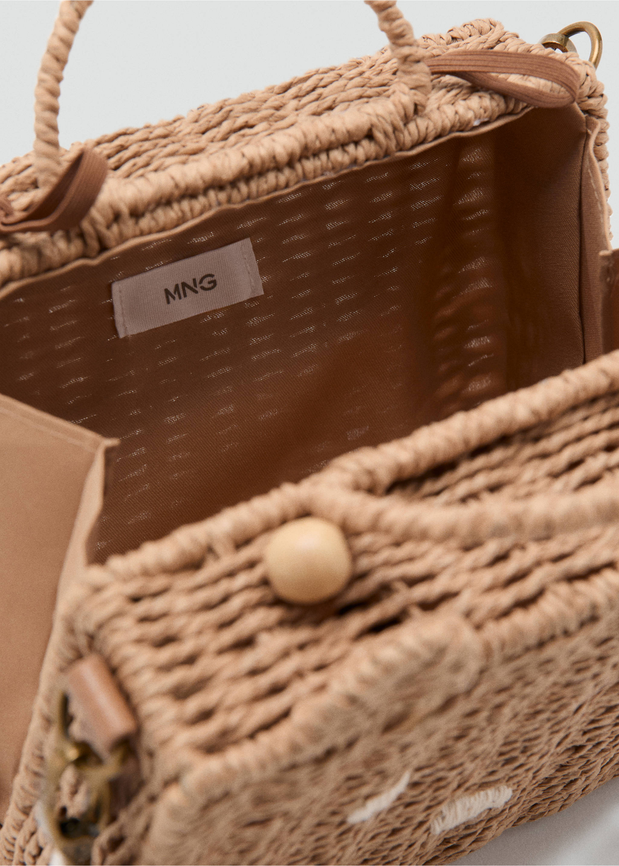 Mini bolso cesta oso - Detalle del artículo 1, Arena. Ref: 27075963-00.