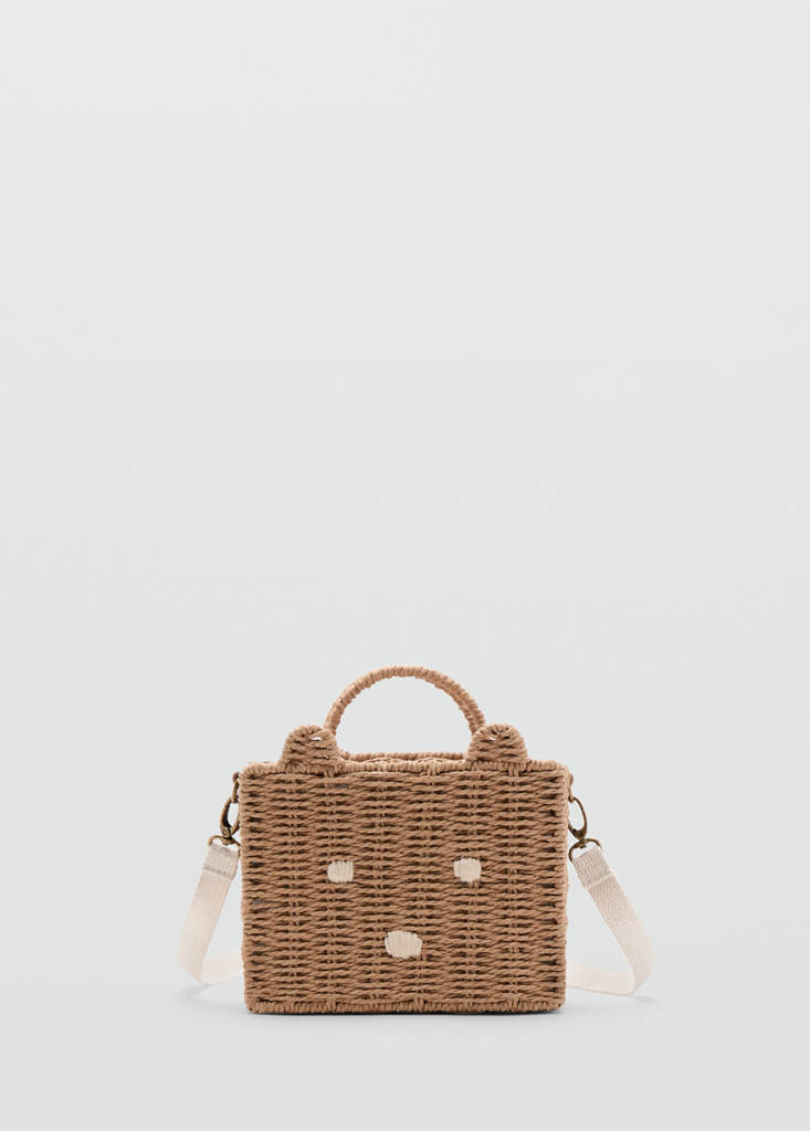 Mini bear basket bag — Sand