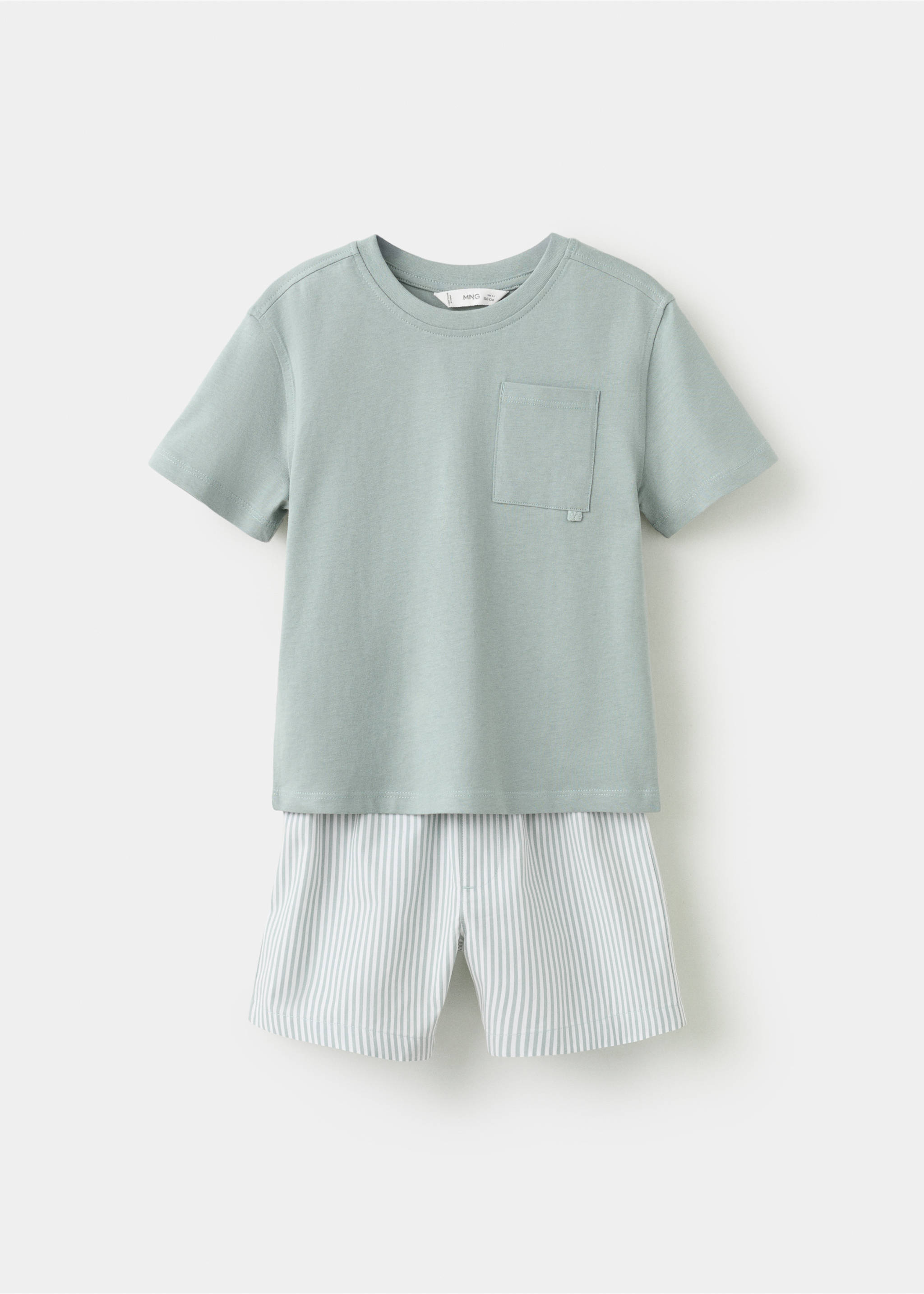 Striped short pyjamas - Article without model, Green. Ref: 27075965-00.
