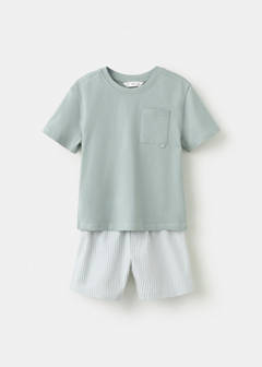 Striped short pyjamas — Green 1