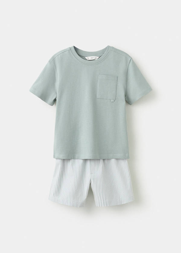 Striped short pyjamas — Green