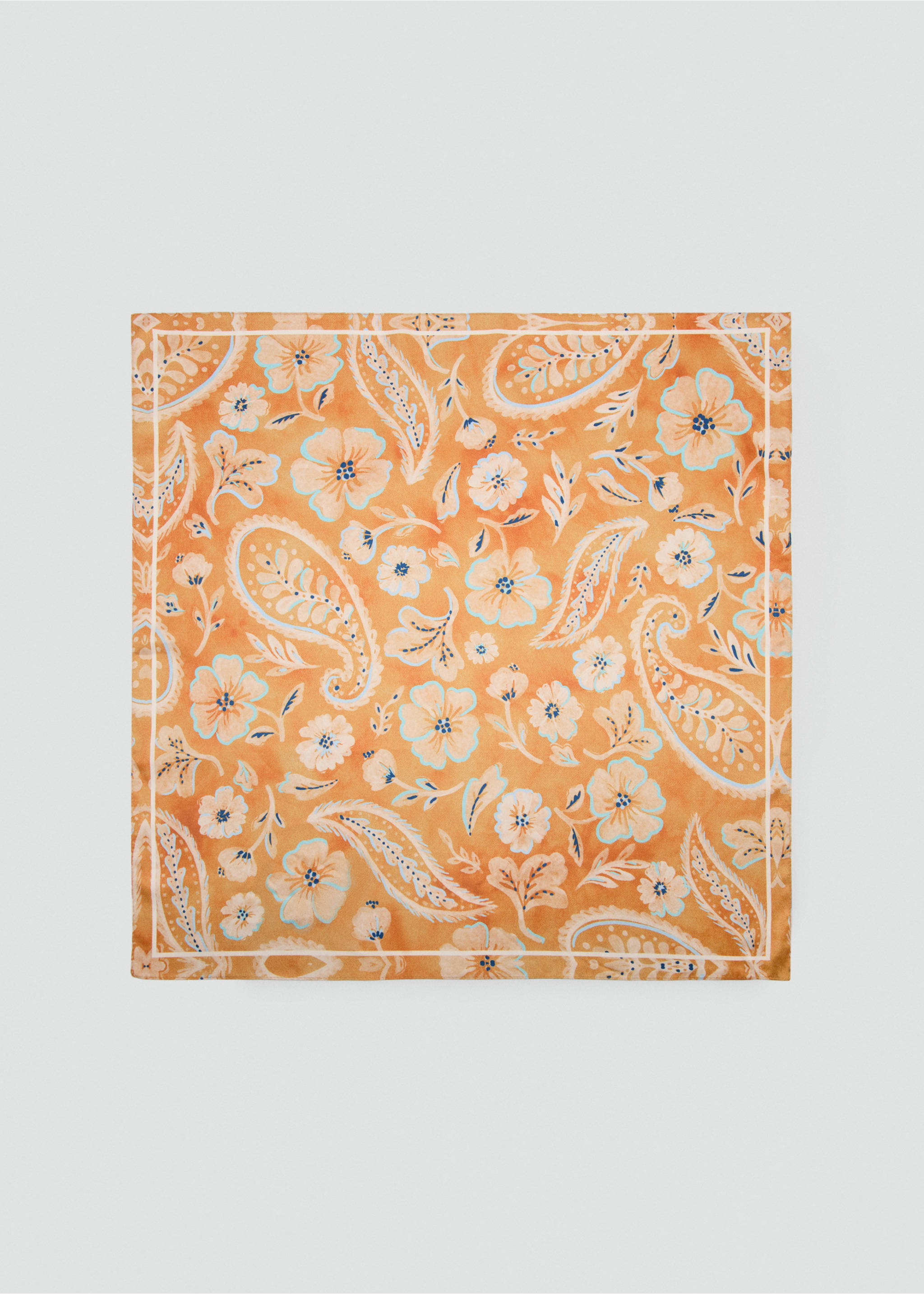 Eșarfă cu imprimeu floral - Articol fără model, Portocaliu. Ref: 27075966-00.
