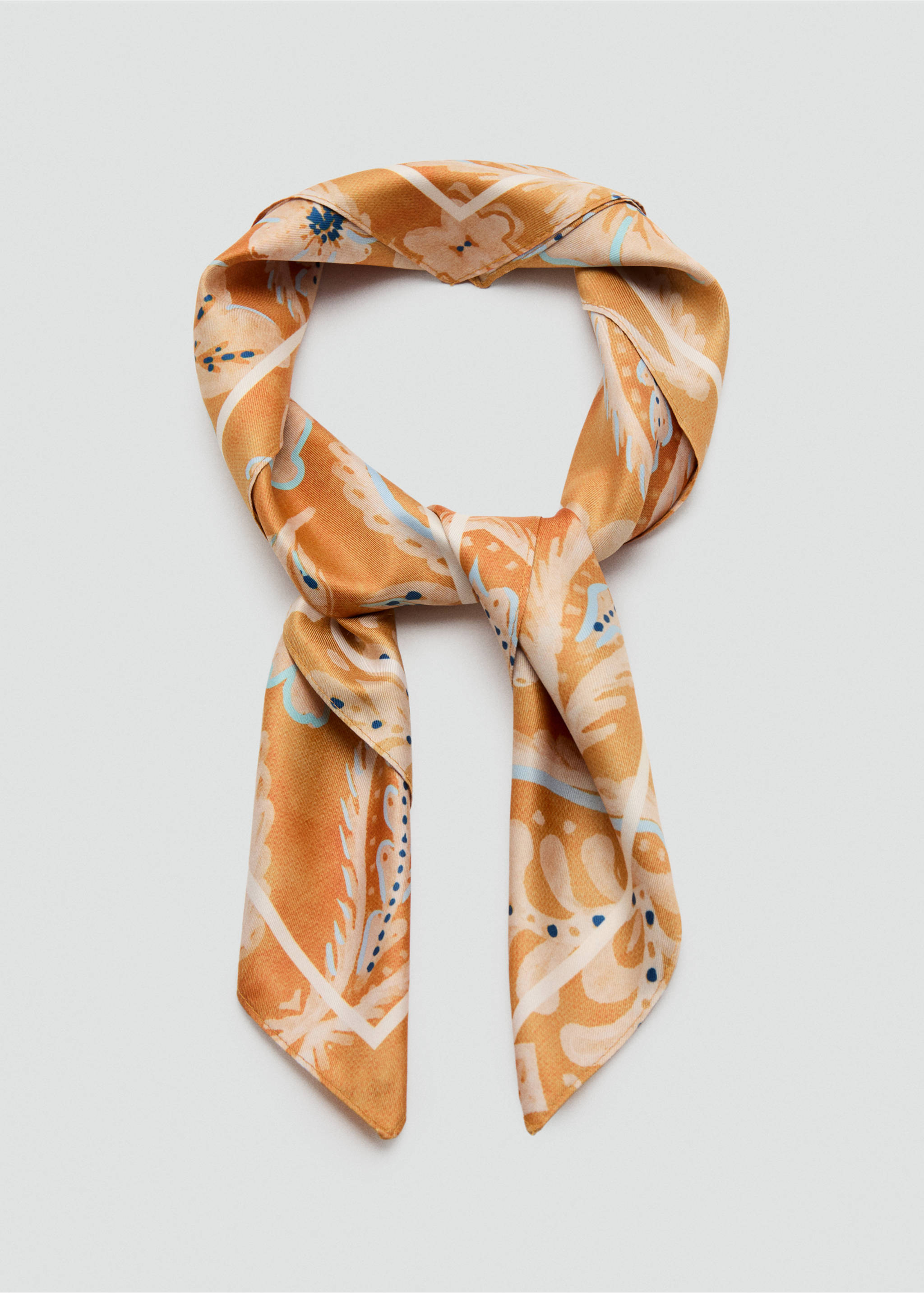 Eșarfă cu imprimeu floral - Detaliu al articolului 1, Portocaliu. Ref: 27075966-00.